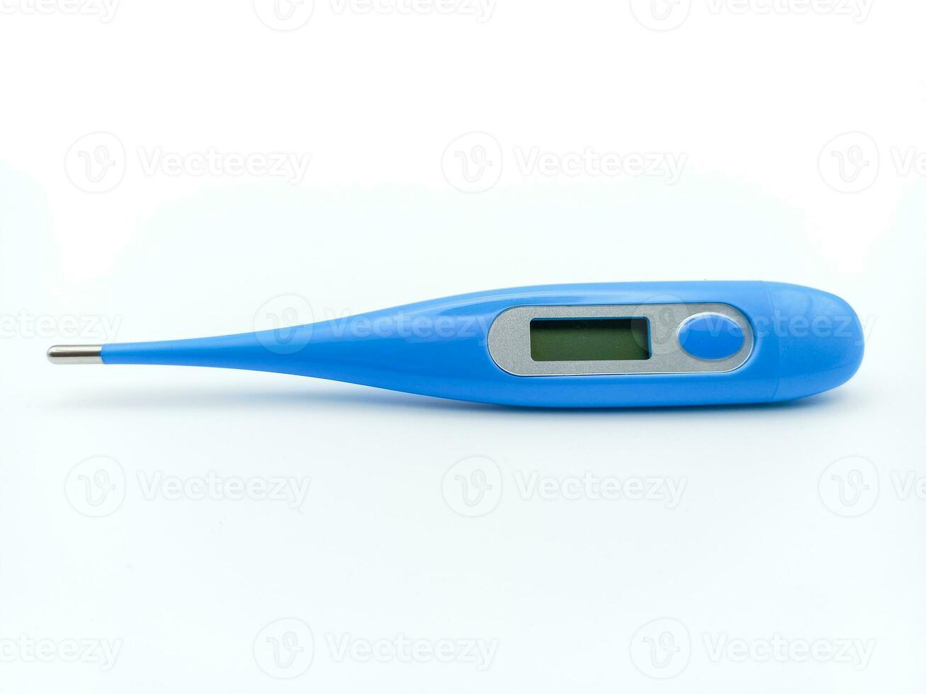 Blue Digital Thermometer Isolated On White Background. Front View photo