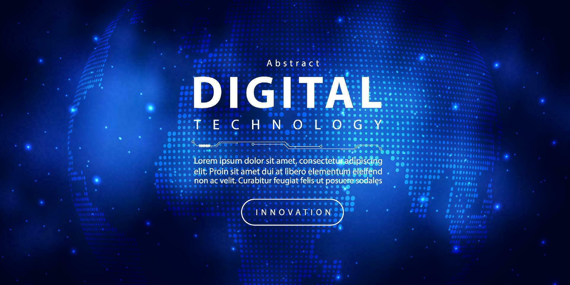 Digital technology internet network speed connection blue background, cyber nano information, abstract science communication, innovation futuristic tech data, Ai big data, lines dots illustration vector