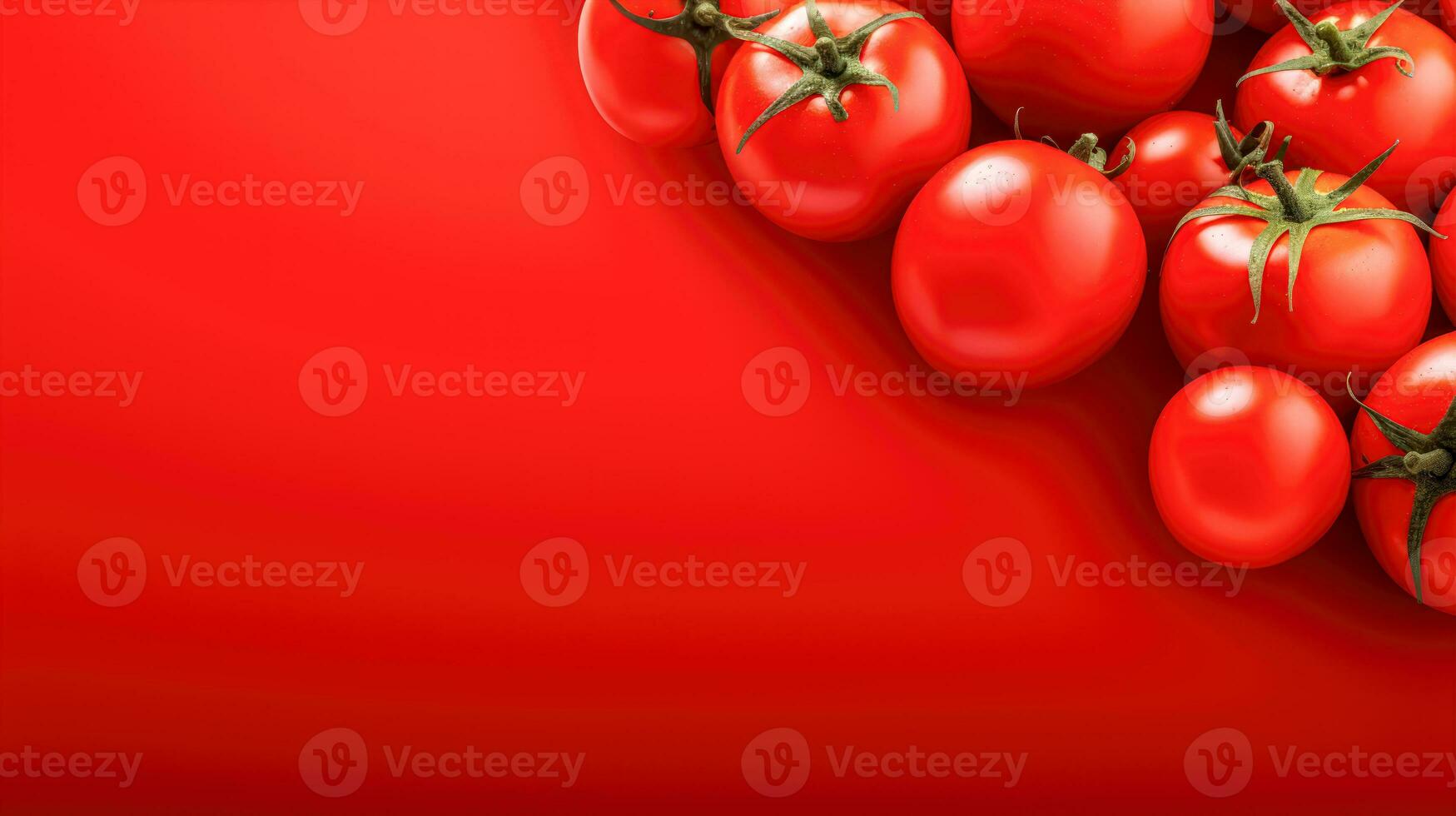 Red Tomatoes on Red Background AI Generative photo