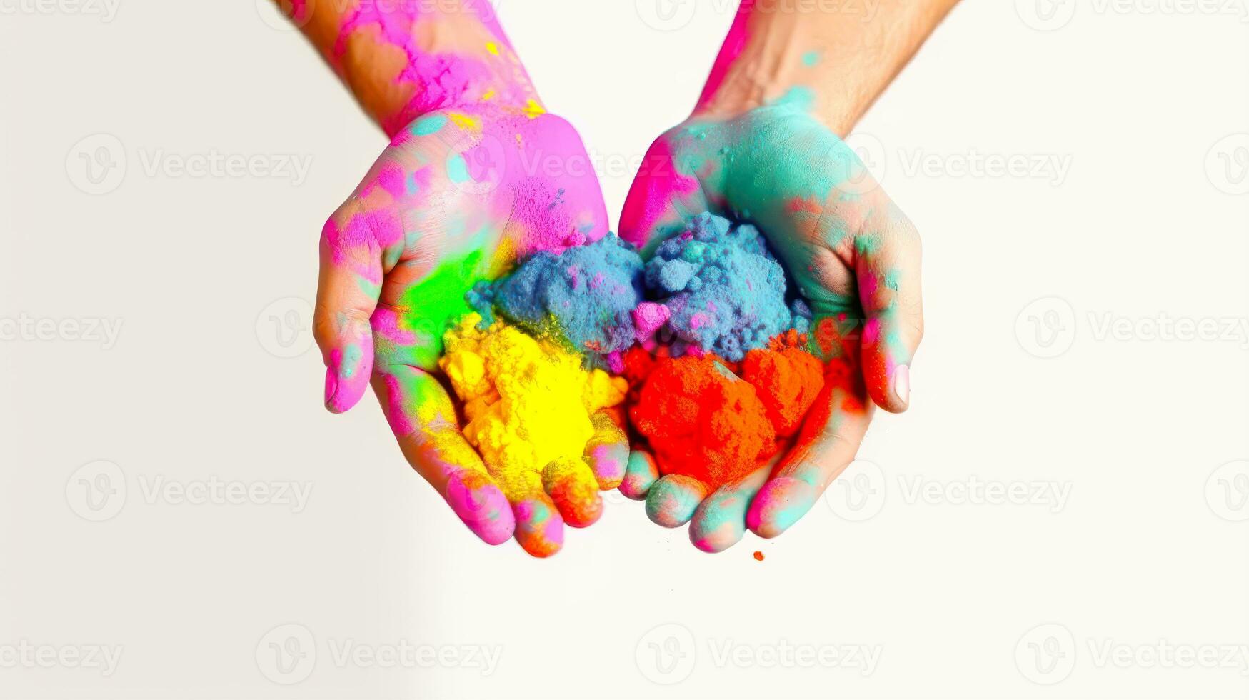 Peace and Love between Russia and Ukraine Symbolized by Holi Powder Indian Festival symbol of Love AI Generative photo