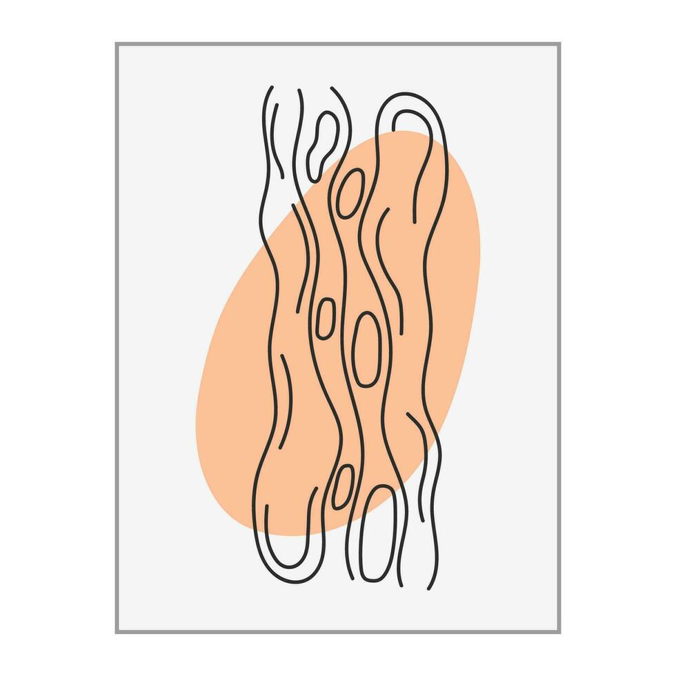 SIMPLE ILLUSTRATION ABSTRACT WAVY LINE MINIMALIST DESIGN. LINE ART DRAWING PASTEL COLOR GOOD FOR WALLPAPER, COVER, POSTER, PRINT vector