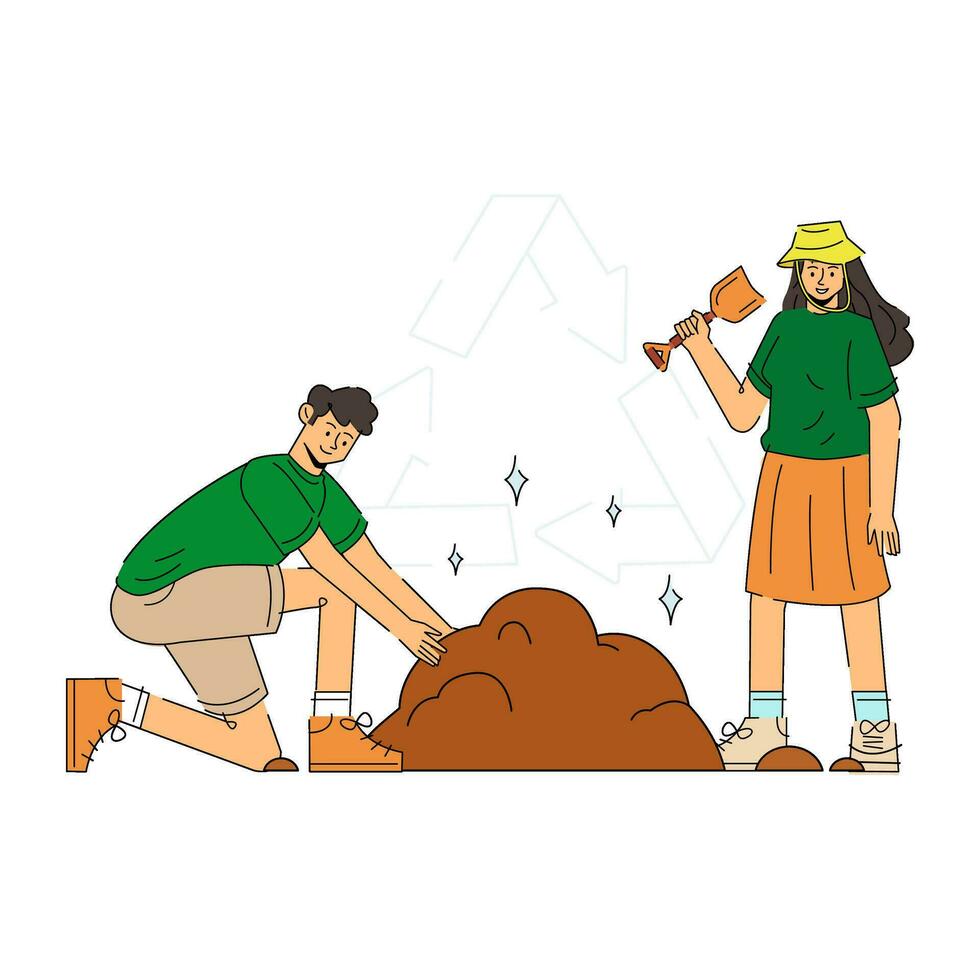 Composting Champions Character Illustration vector