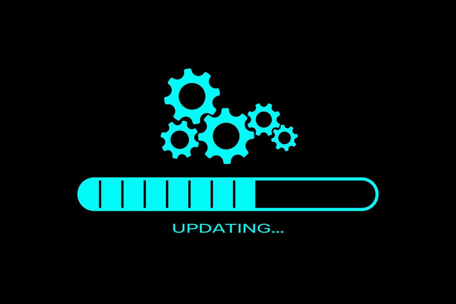 System software update progress bar element. Update progress interface symbol vector