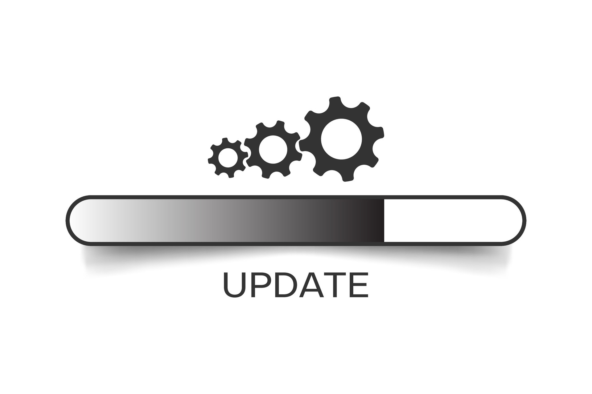 Simple system update interface symbol app progress bar with gear
