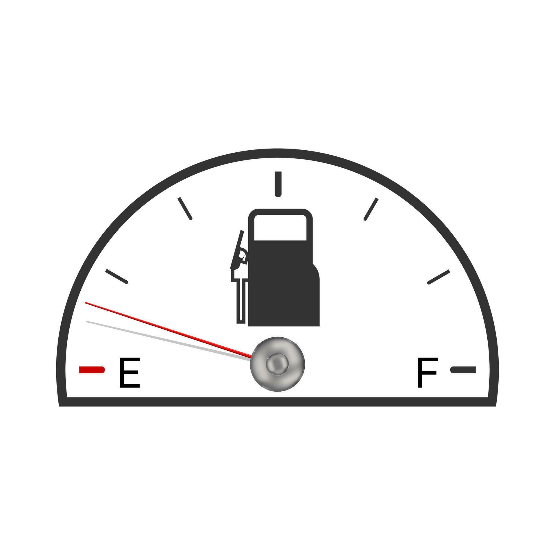 Simple fuel information indicator status. Car fuel indicator with arrow