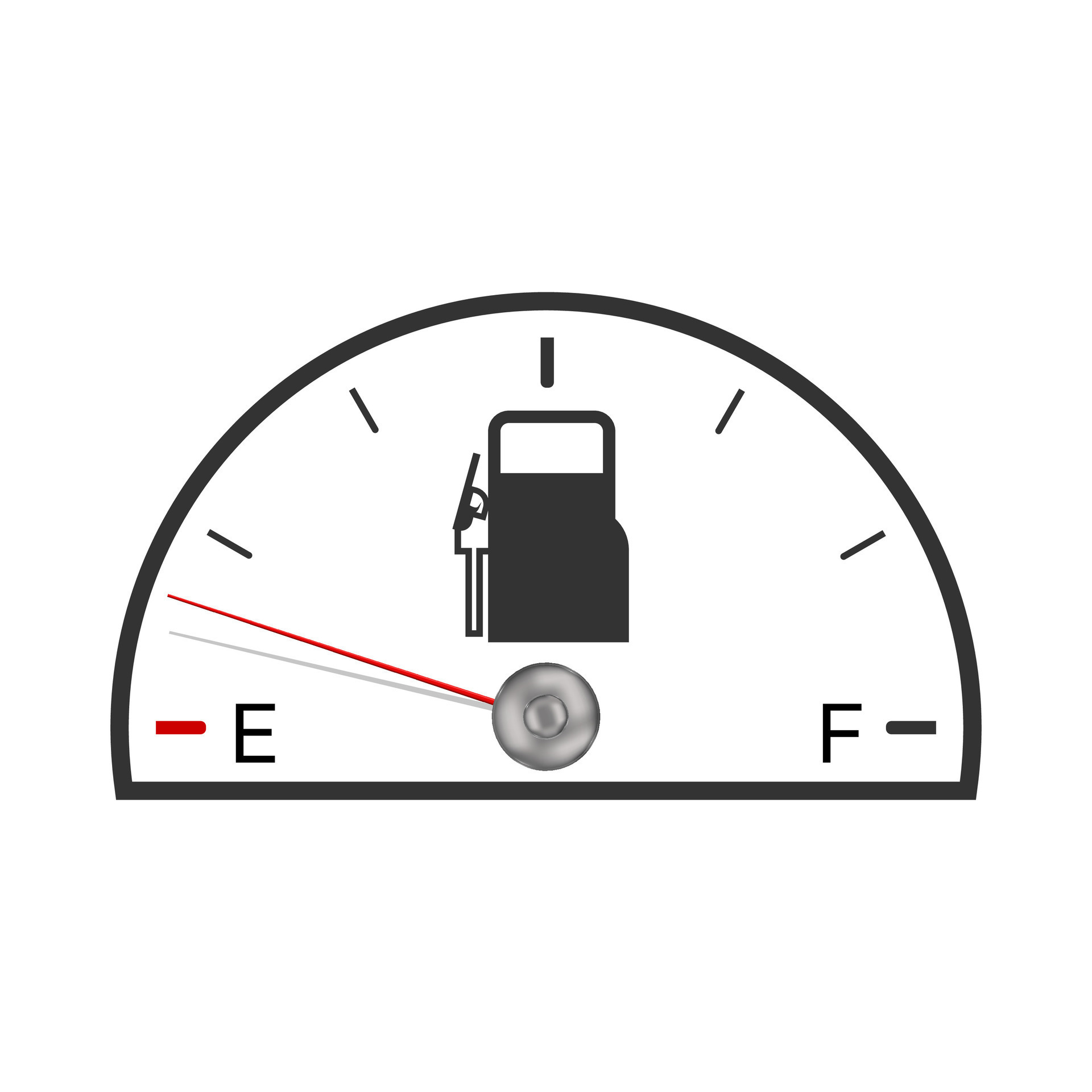 Simple fuel information indicator status. Car fuel indicator with arrow