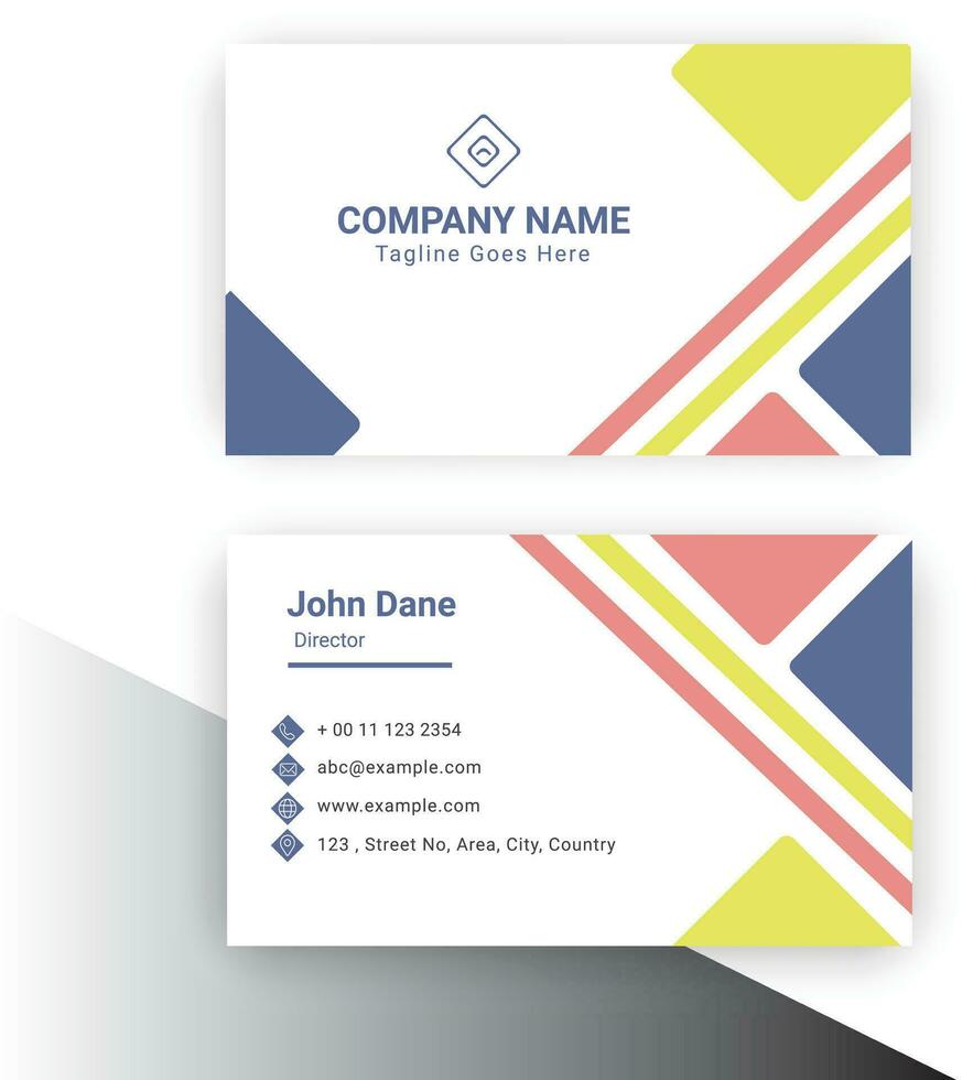 simple creative business card , triangular design on white background , minimalist visiting card vector design template