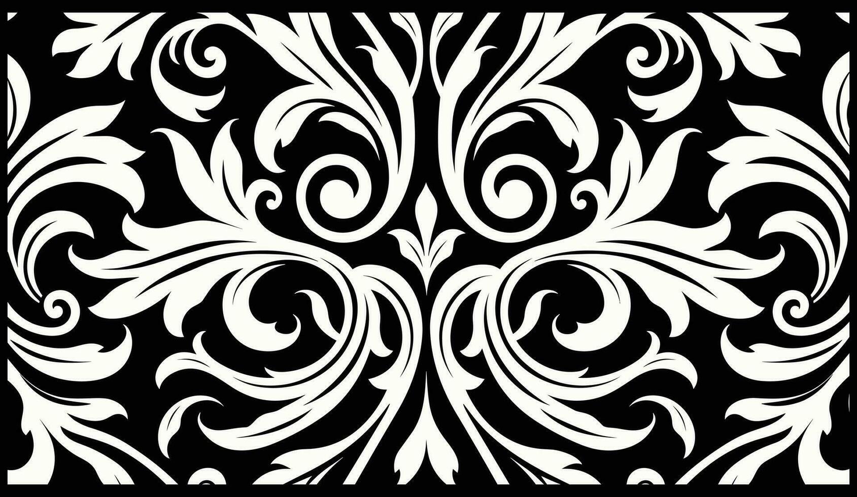 Old Vintage Black and White Scroll Pattern Vector, in the Style of Ceramic, 1970 Present, Precisionist Art, Phoenician Art, Pattern Designs vector