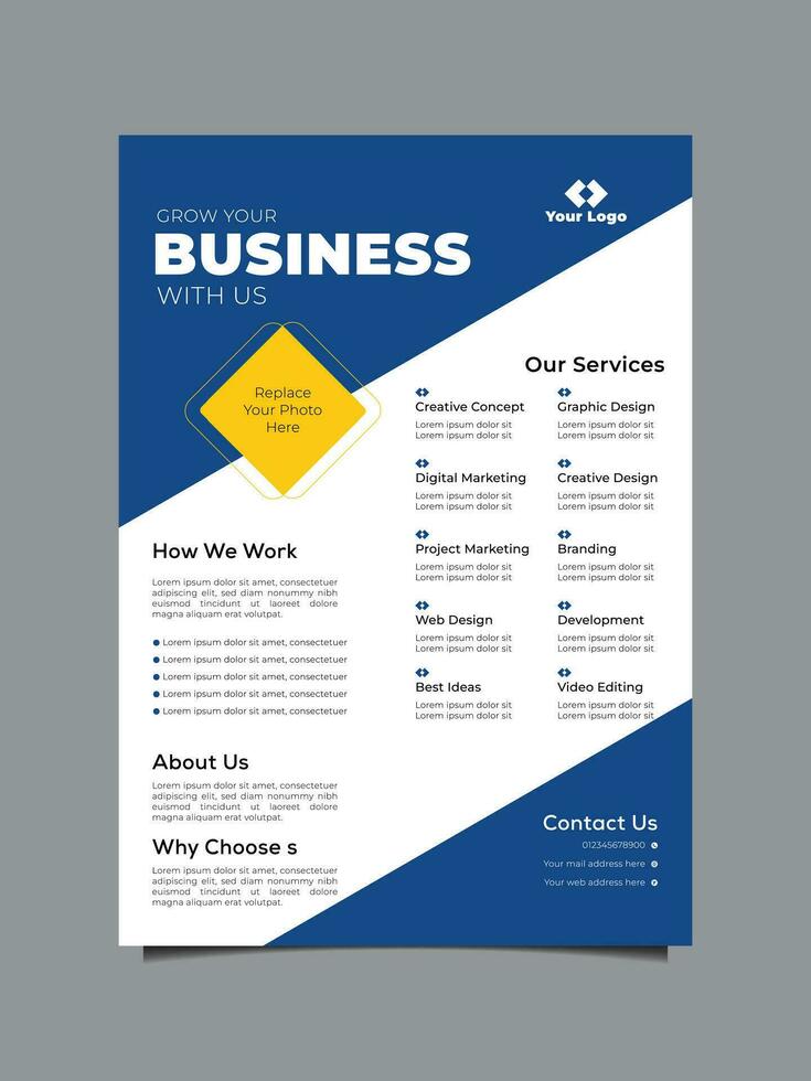Modern and Professional business style flyer design template vector