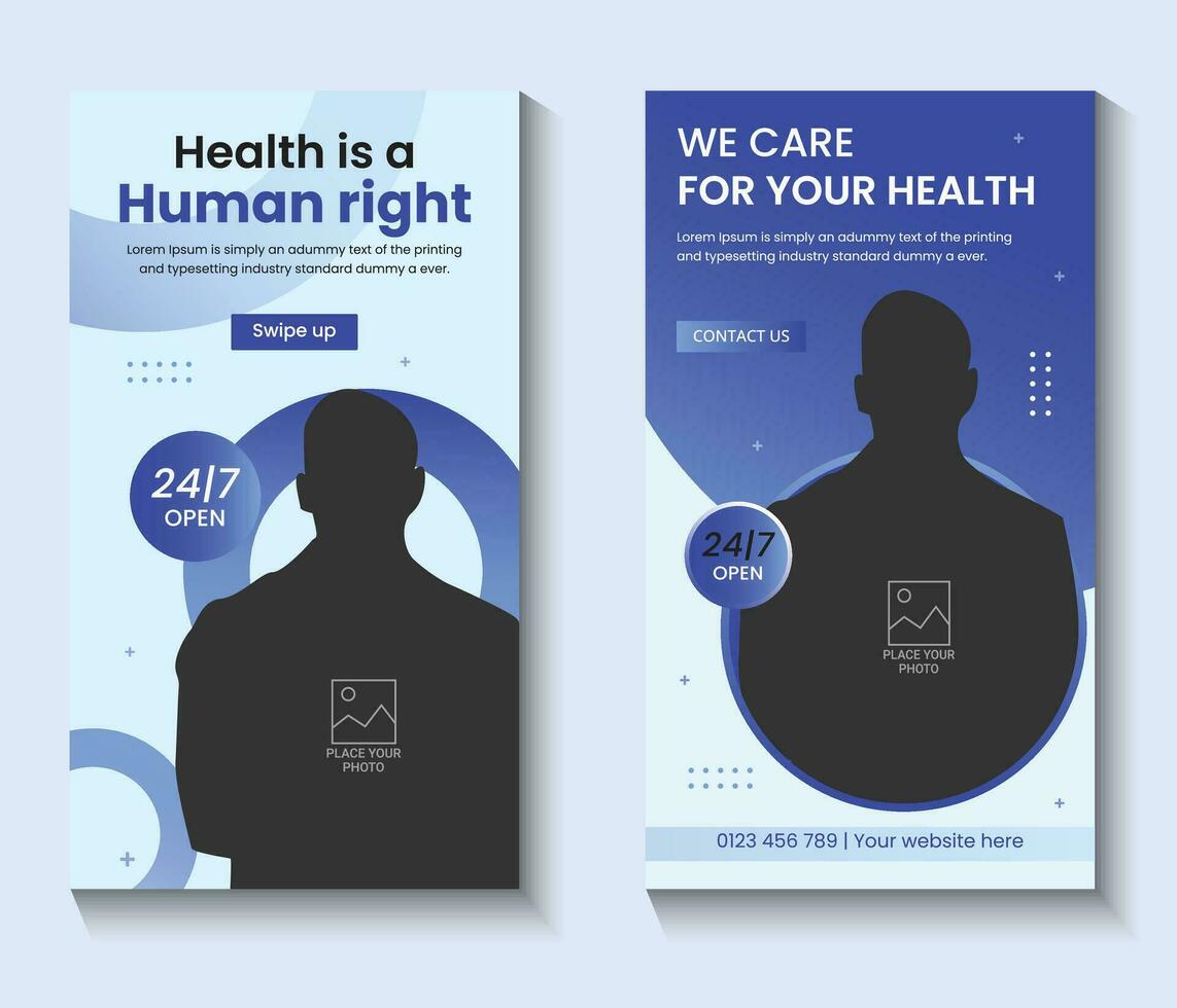 Editable medical healthcare dental Instagram stories social media square web ads banner flyer post template design collection vector