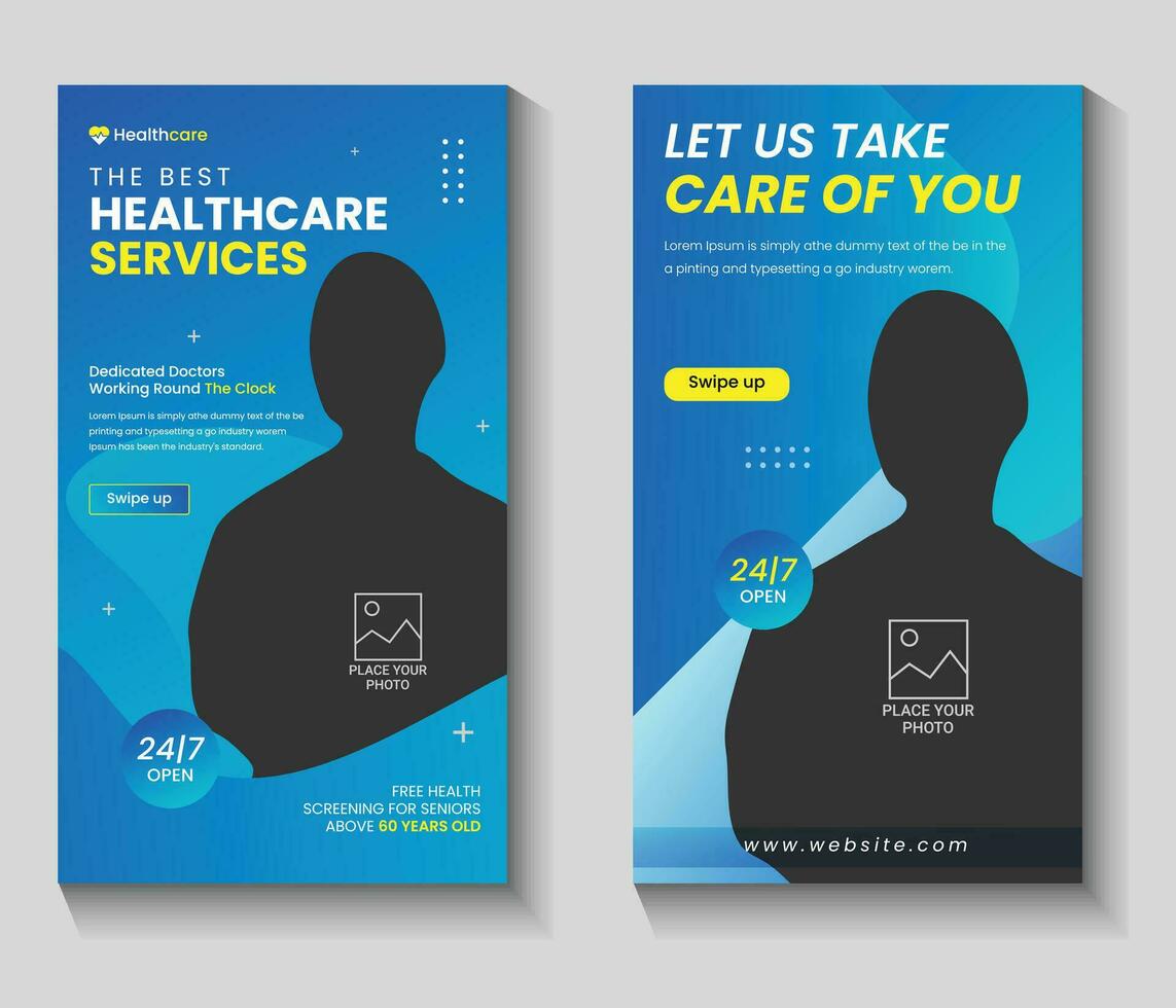 Editable medical healthcare dental Instagram stories social media square web ads banner flyer post template design collection vector