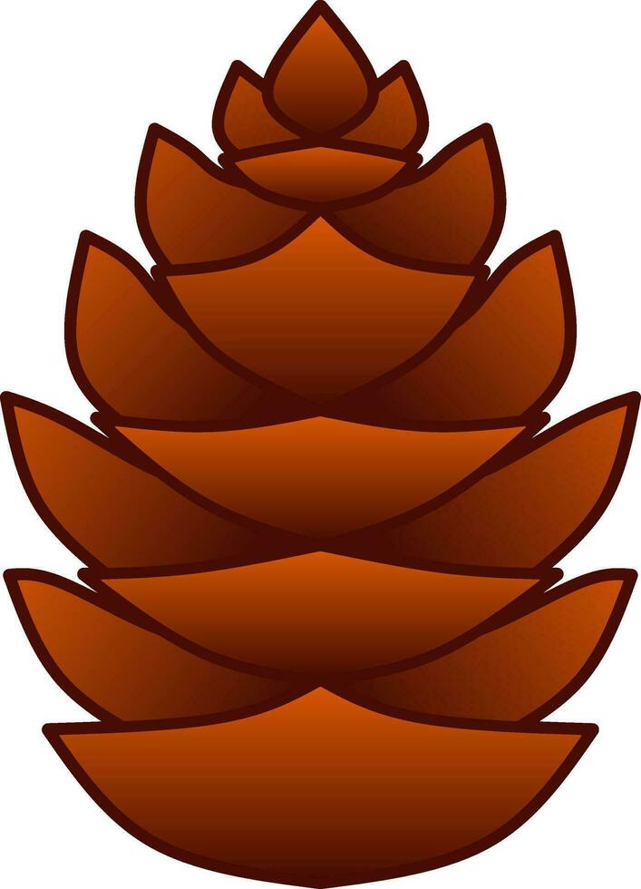 Autumn pinecone vector illustration. Conifer cone fall season icon from pine tree. Autumn graphic resource for autumn icon, sign, symbol or decoration. Pine cone with gradient for fall season design