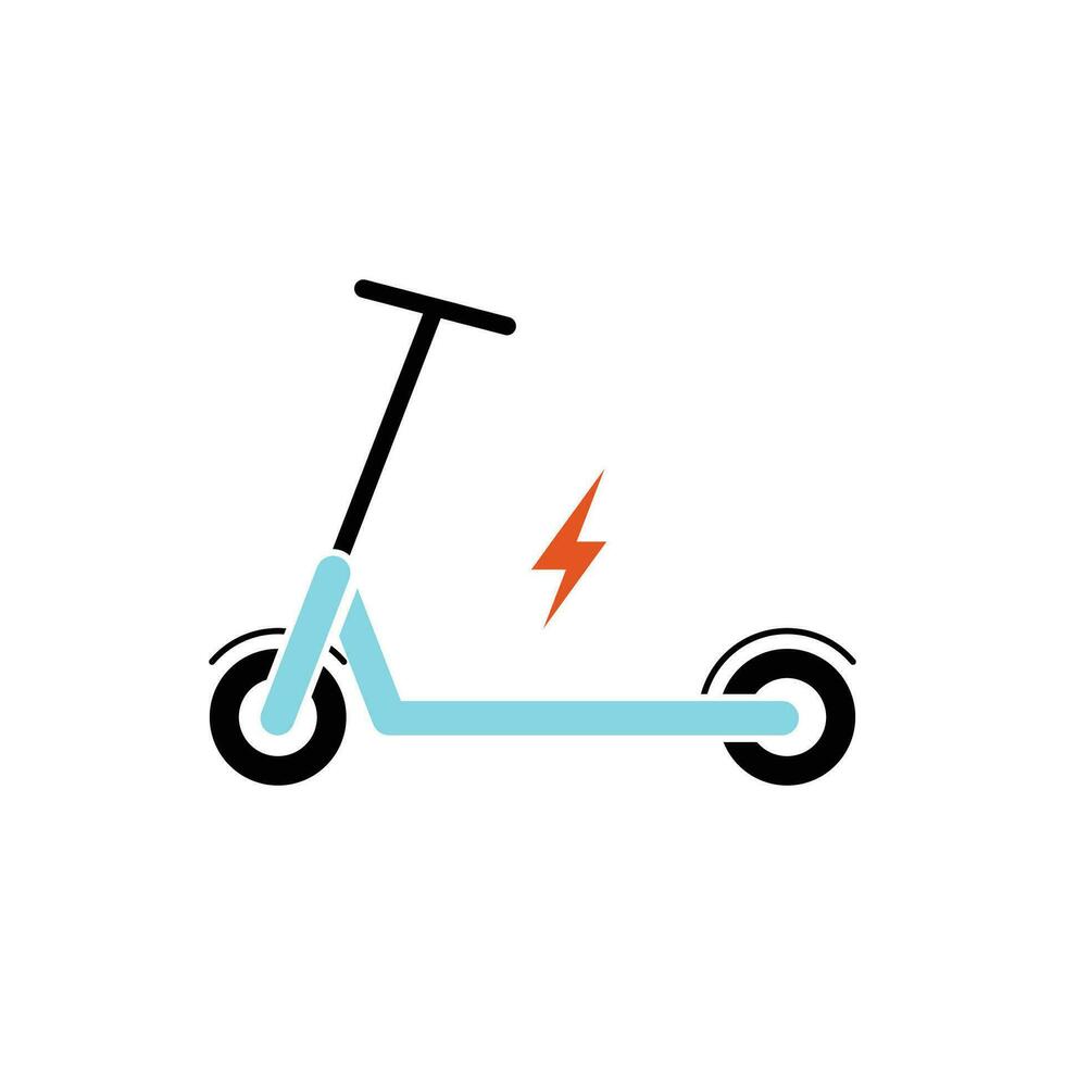 Electric Scooter Logo Template Vector Illustration Isolated on White Background