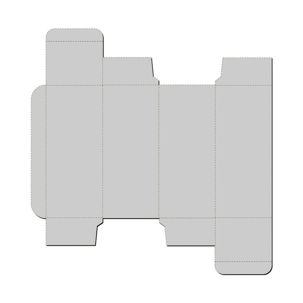 Cardboard box die-stamping - design, folding, ready. Vector illustration