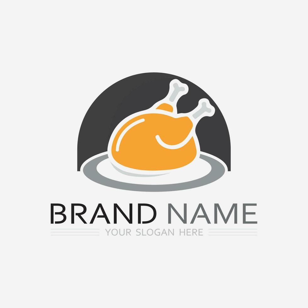 chicken logo  rooster and hen logo for poultry farming  animal logo vector illustration design