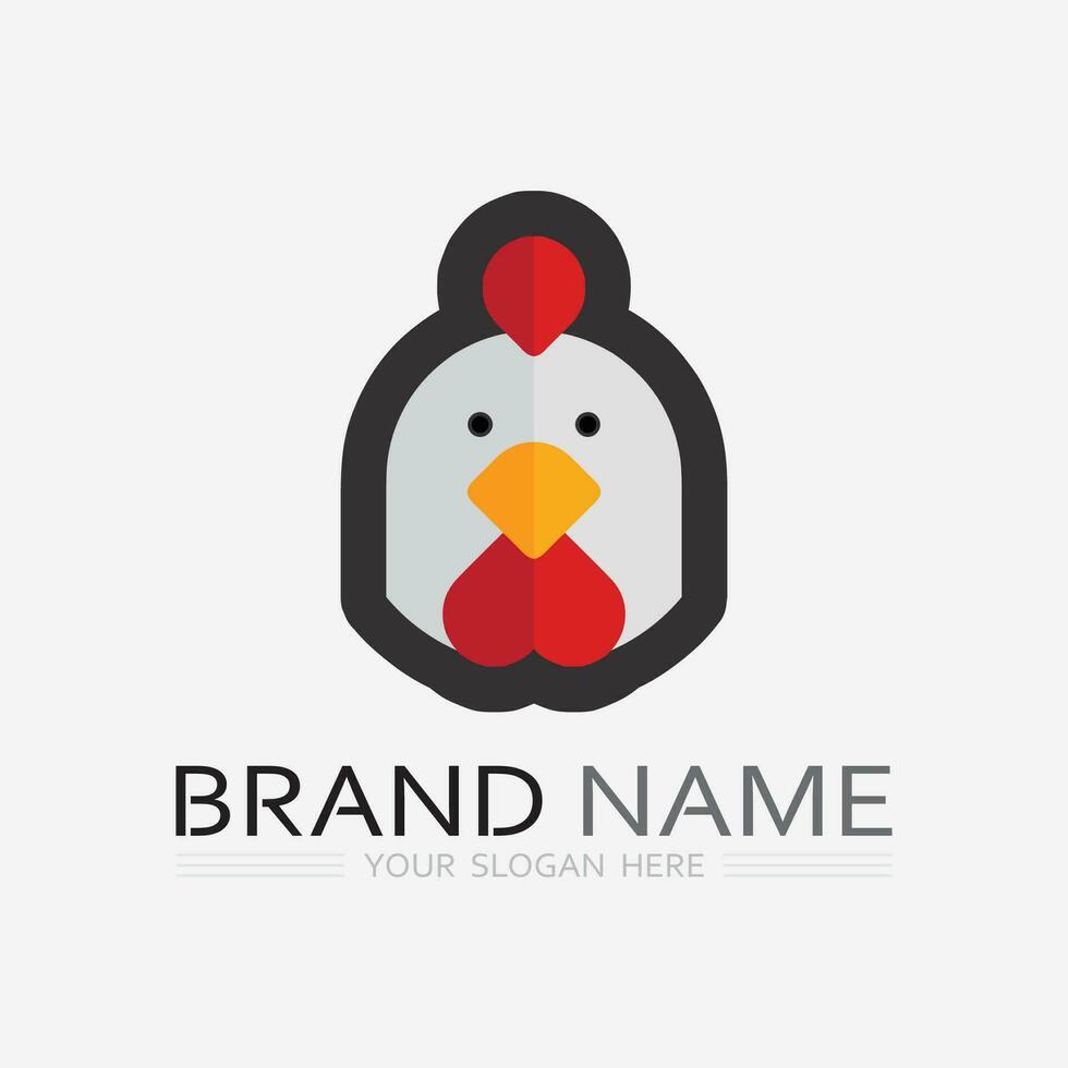 chicken logo  rooster and hen logo for poultry farming  animal logo vector illustration design