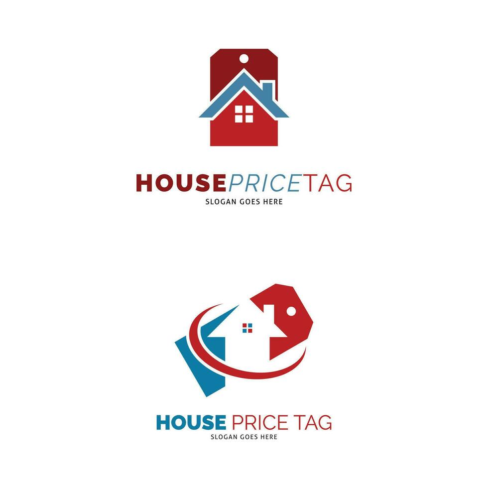 conjunto de casa precio etiqueta icono vector logo modelo ilustración diseño