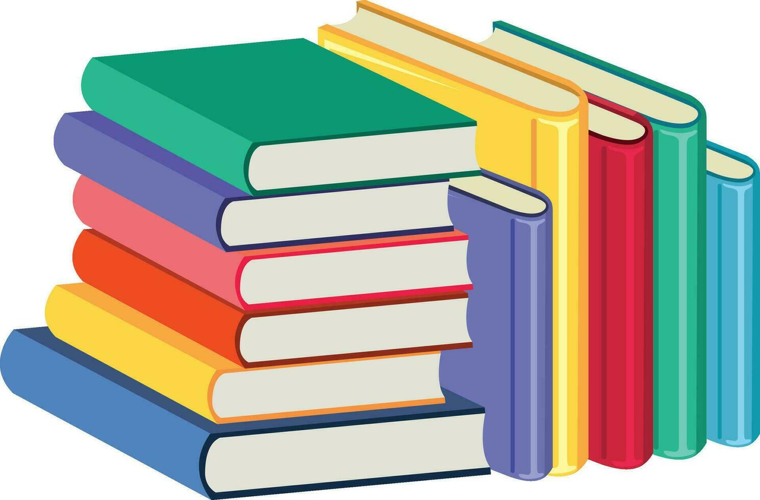 Stack of books on white background vector