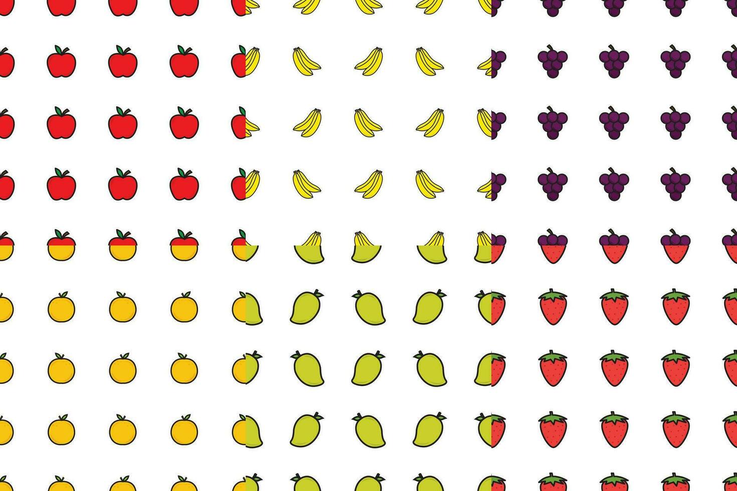 six fruit seamless pattern template vector design