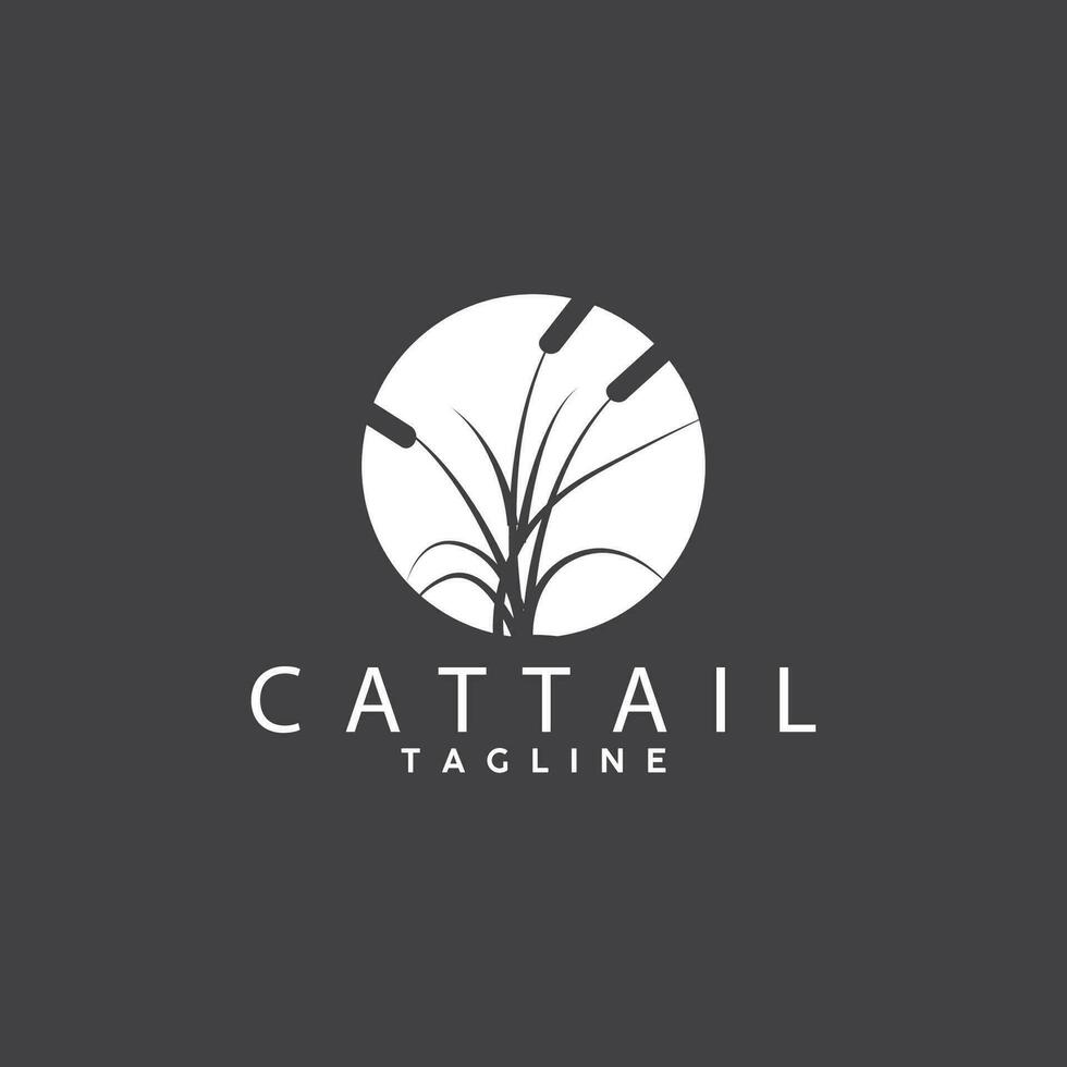 Cattail Logo Design Vector Simple Illustration Symbol Template
