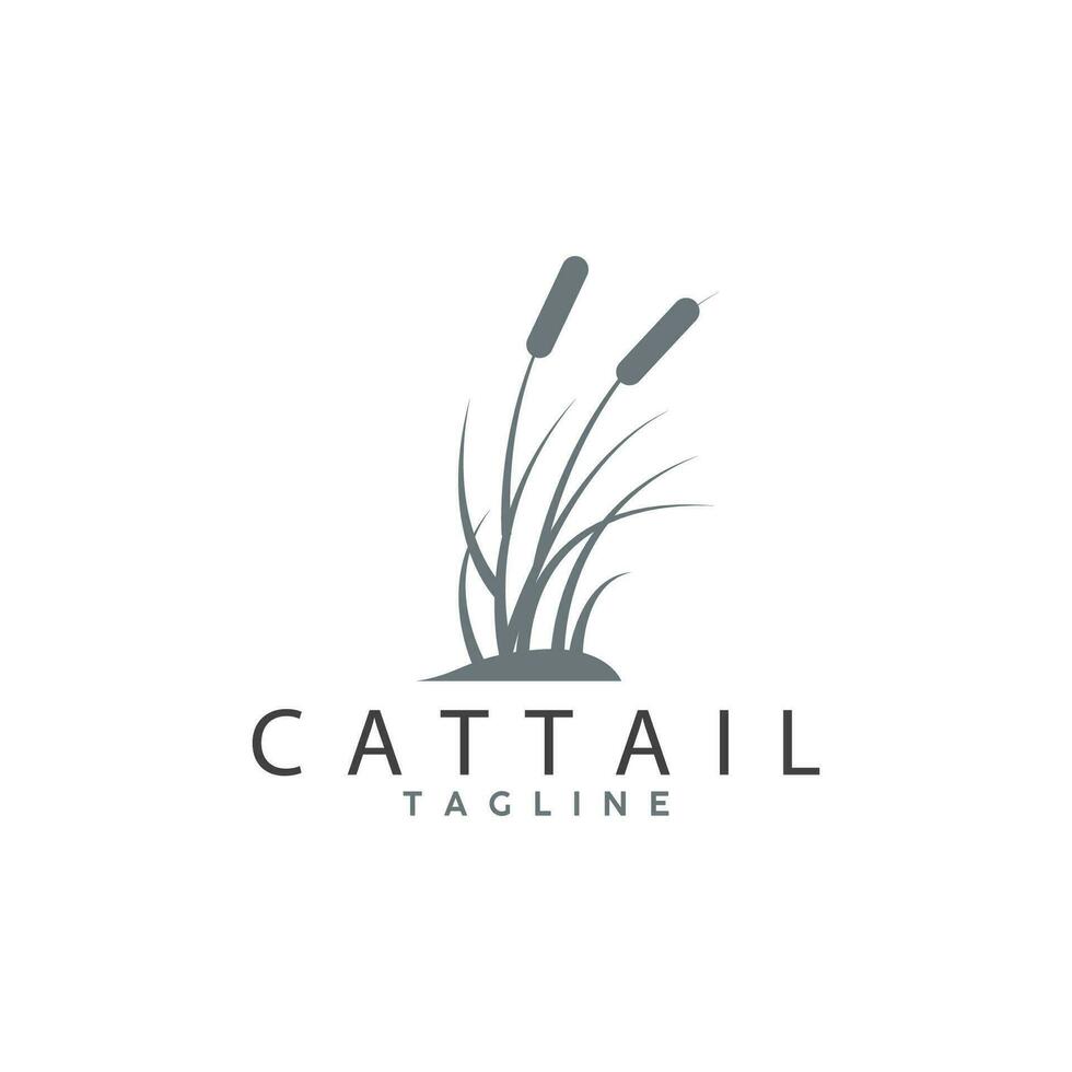 Cattail Logo Design Vector Simple Illustration Symbol Template
