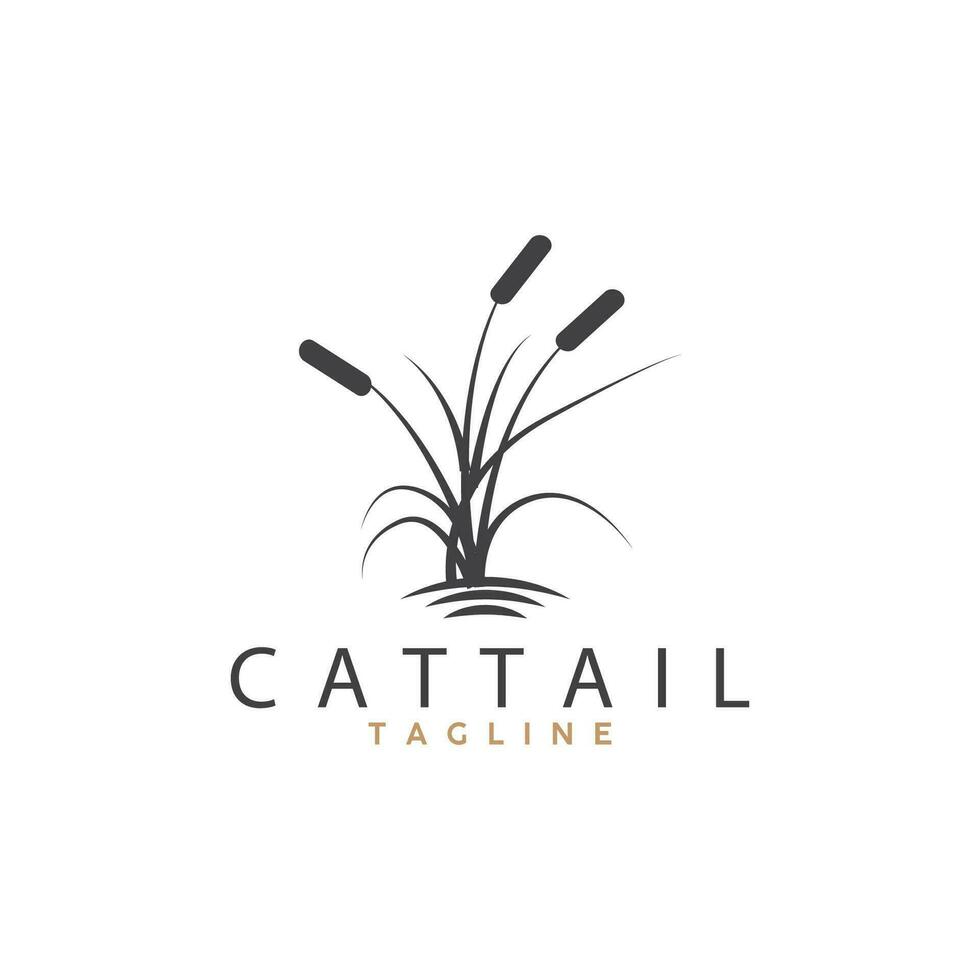 Cattail Logo Design Vector Simple Illustration Symbol Template