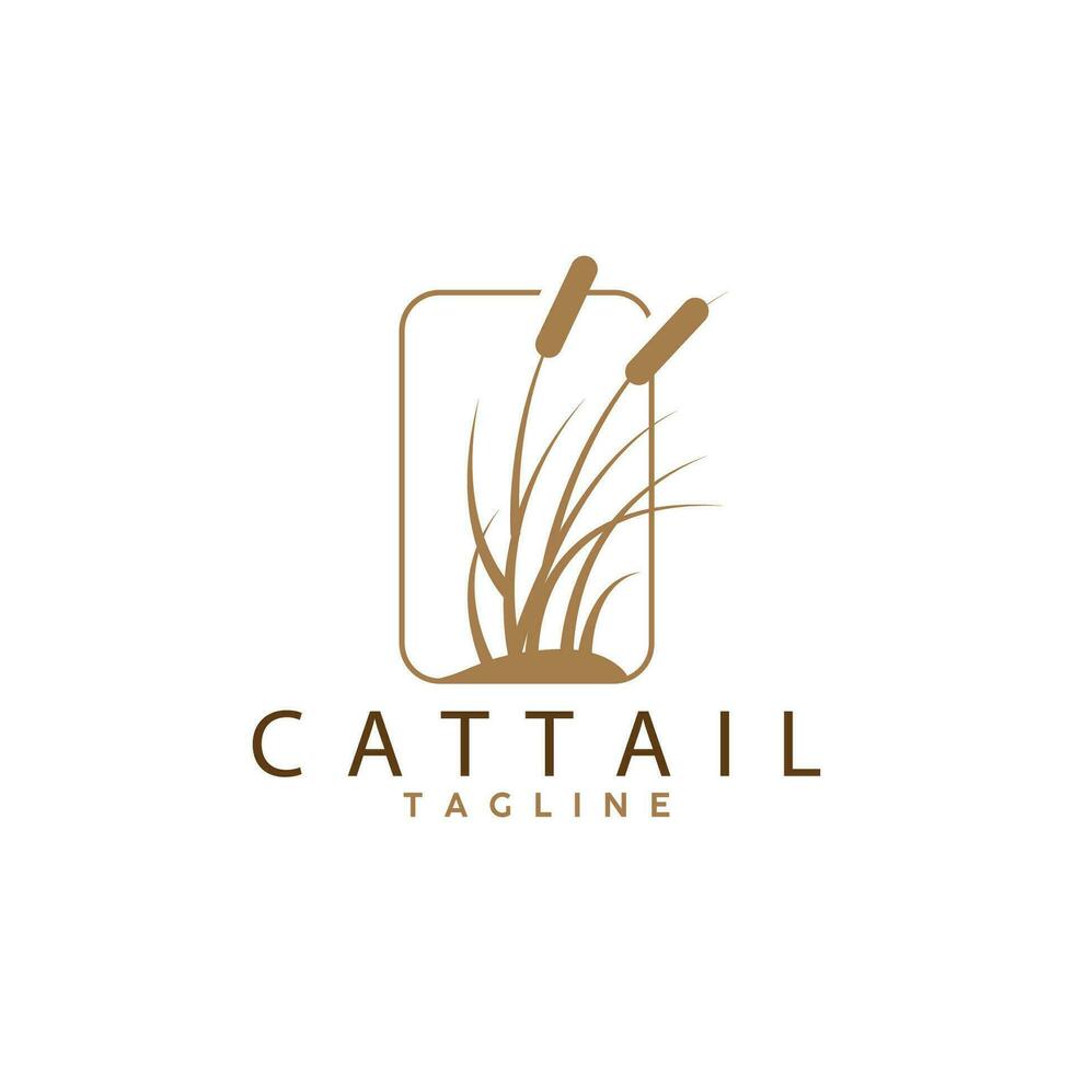 Cattail Logo Design Vector Simple Illustration Symbol Template