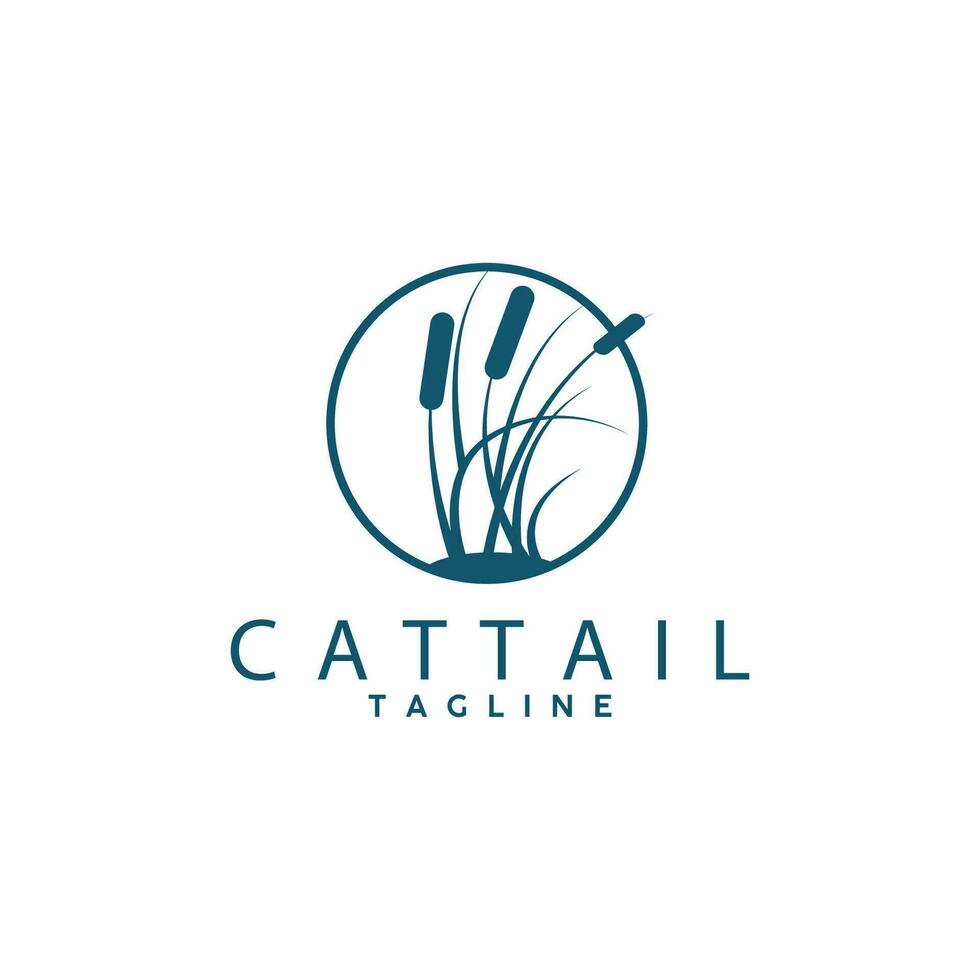 Cattail Logo Design Vector Simple Illustration Symbol Template