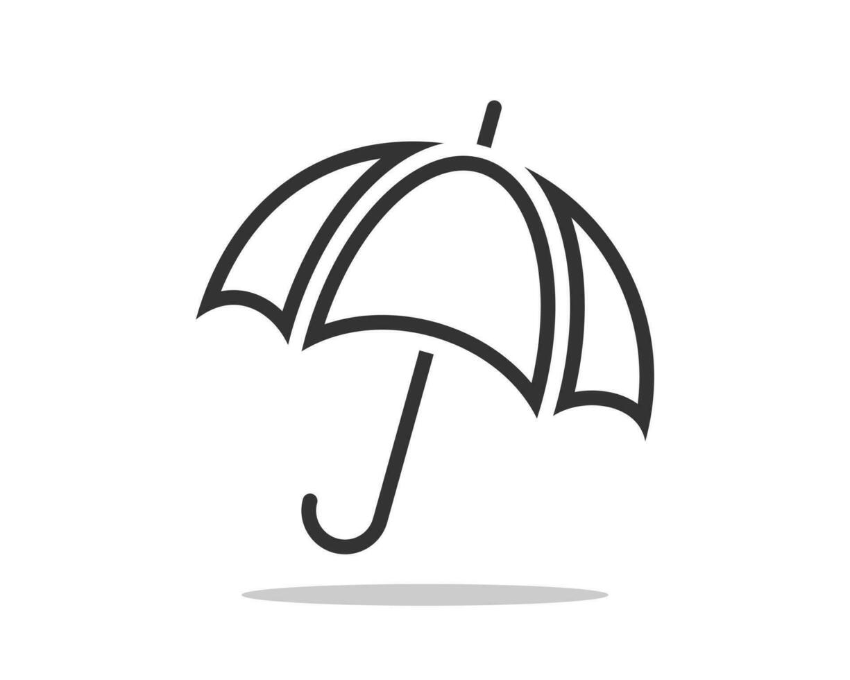 paraguas icono vector. lluvia proteccion. concepto para seguro compañía. negro y blanco silueta plano diseño vector