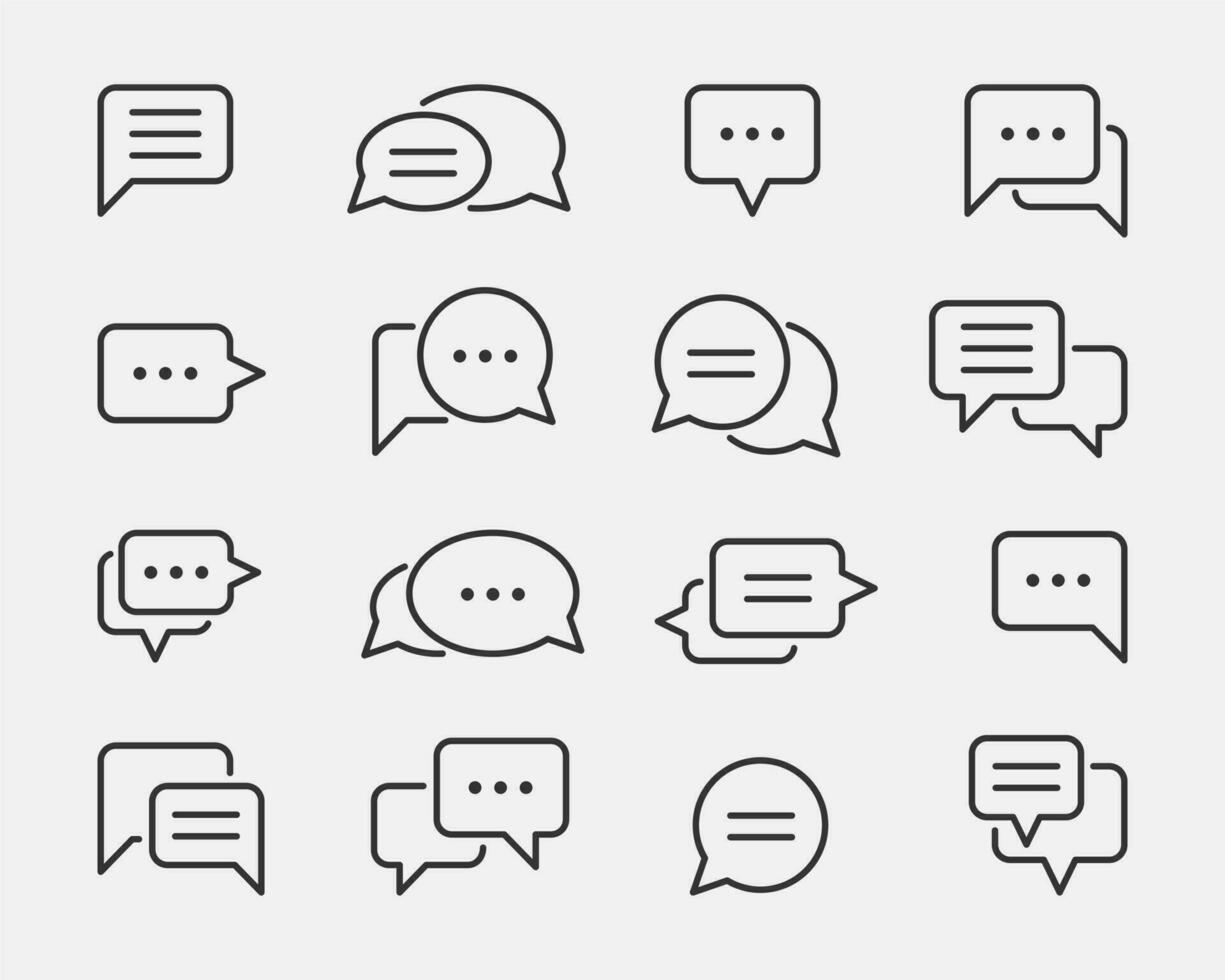 Chat icon vector design element. Set talk bubble speech signs. Dialogue balloon.