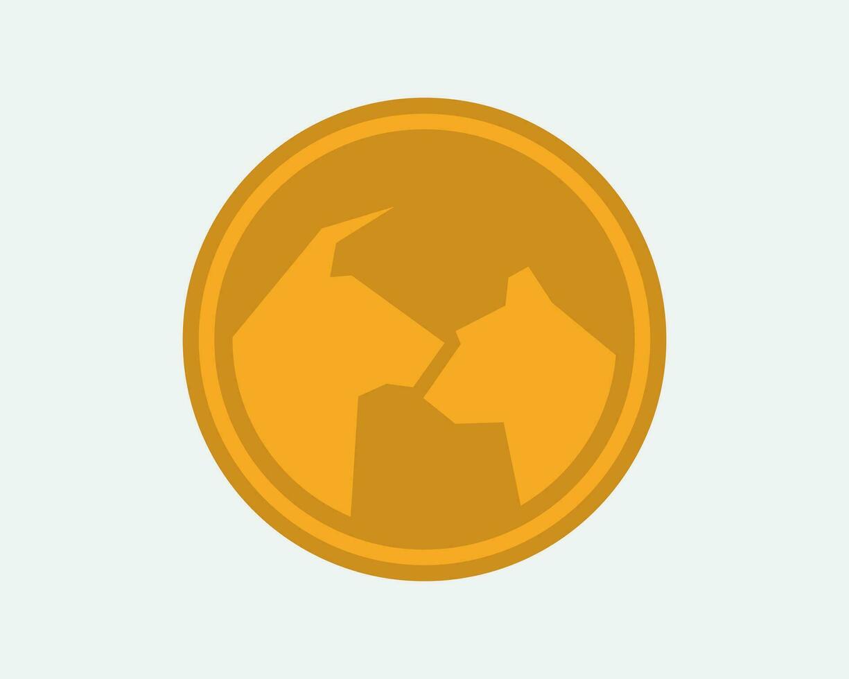 Gold money icon with bull and bear how symbol wealth, banking. Bank sign, exchange vector illustration.