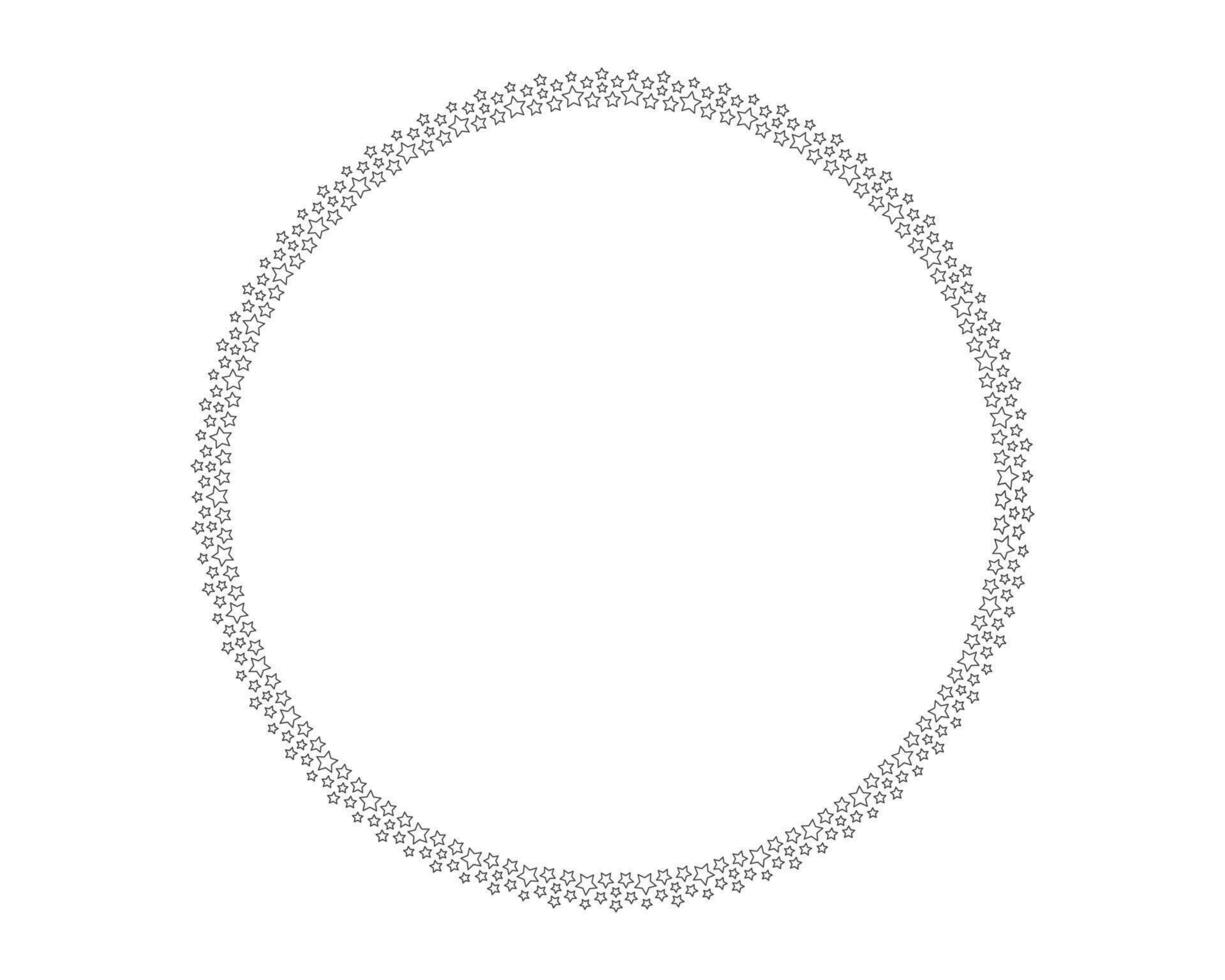 Start decoration frame in vector. Stars abstract round border. vector