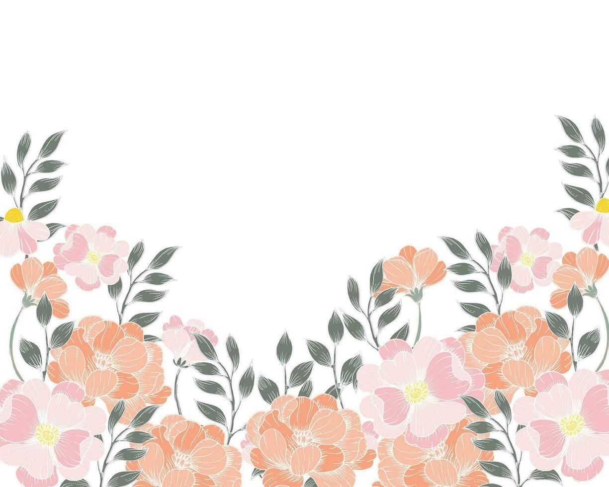 Hand Drawn Soft Anemone Background vector