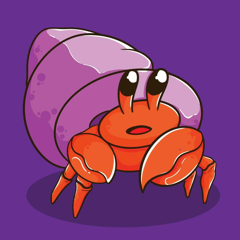 cartoon hermit crabs illustration vector