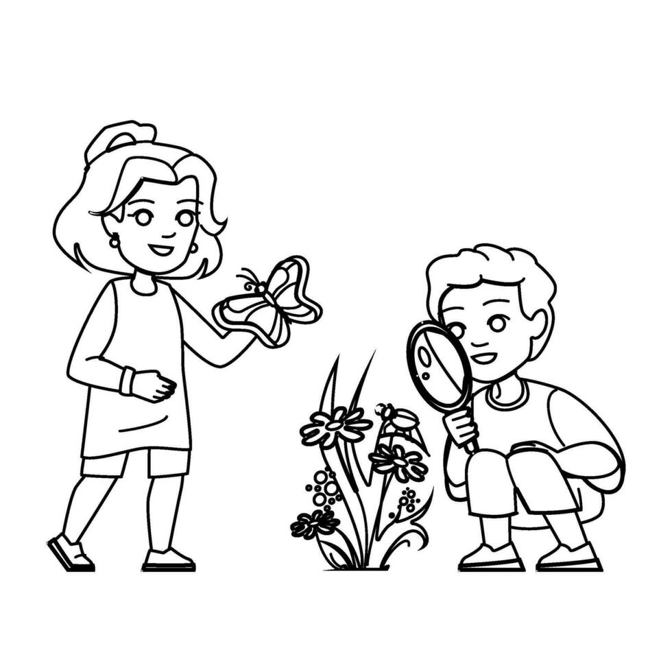 research nature kid vector