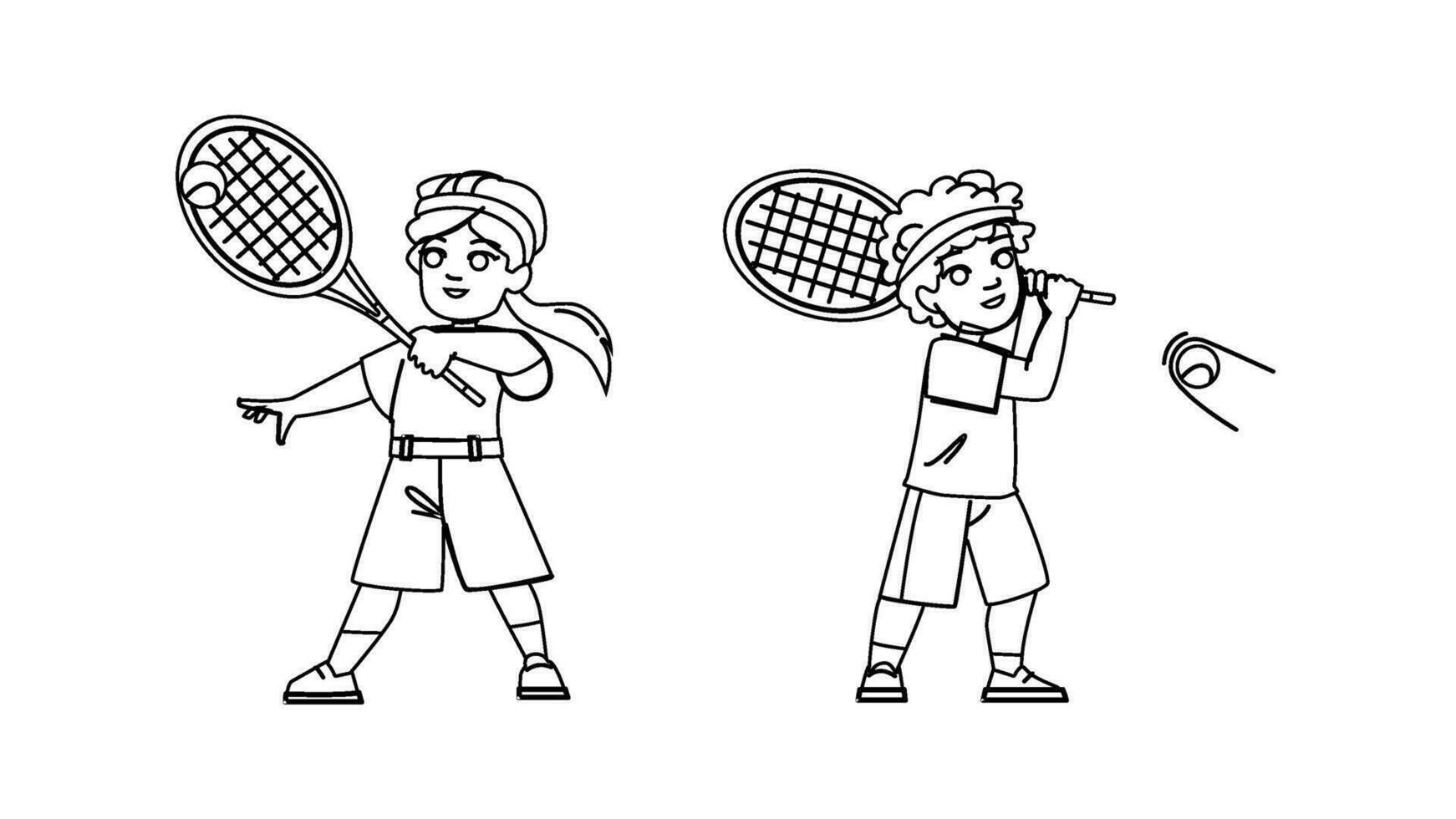 kid tennis vector
