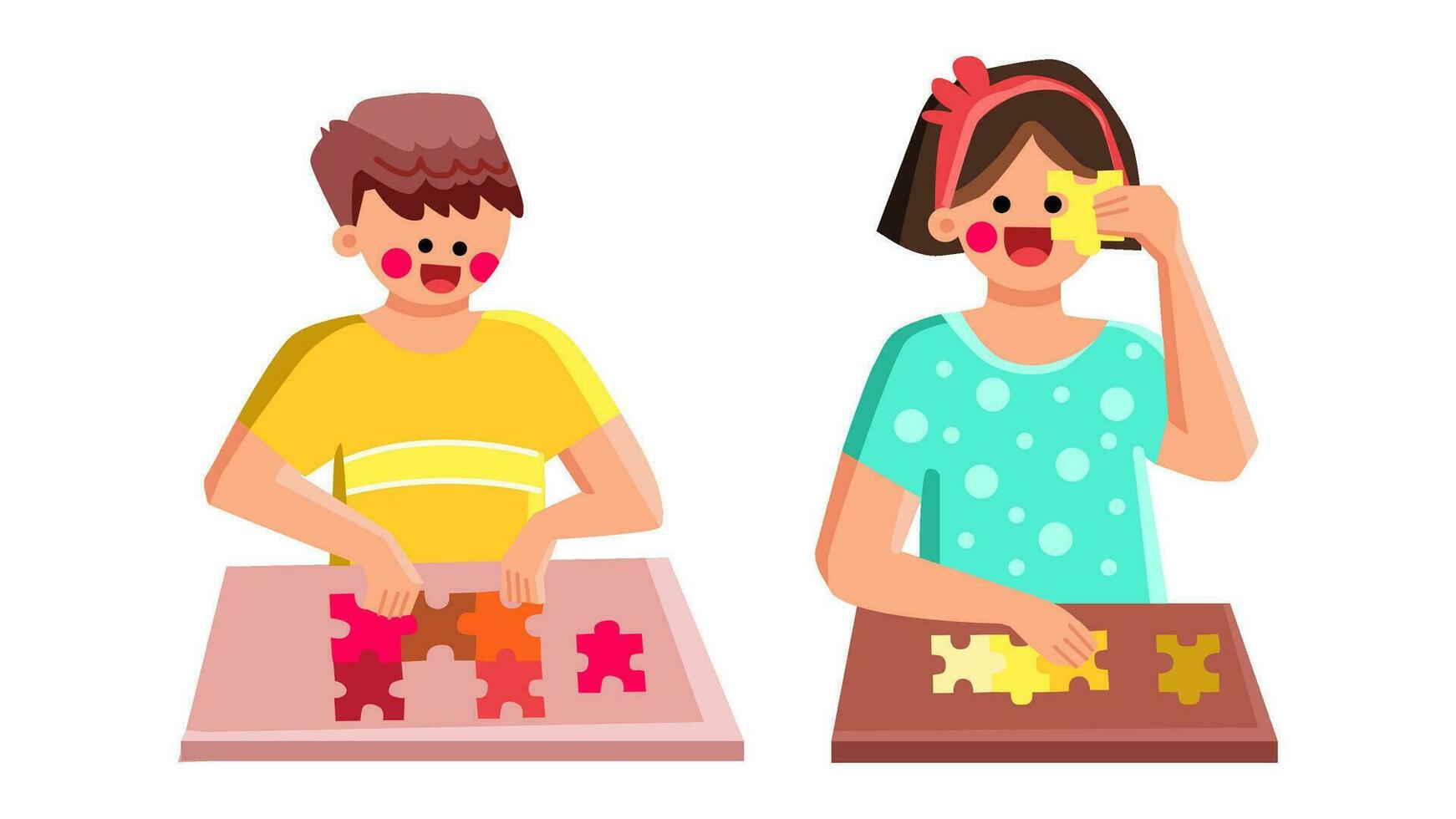 game puzzle kid vector