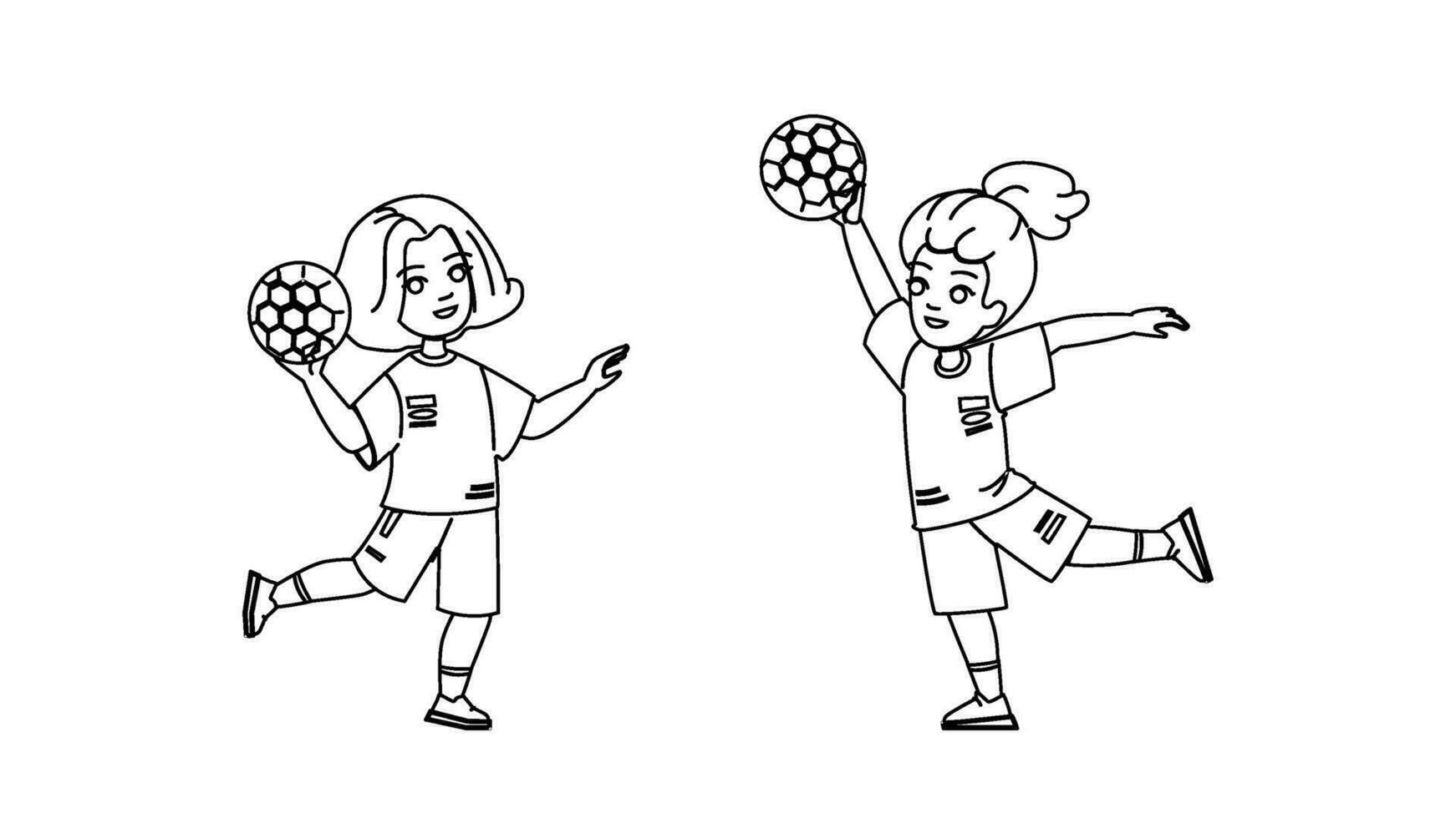handball kid vector