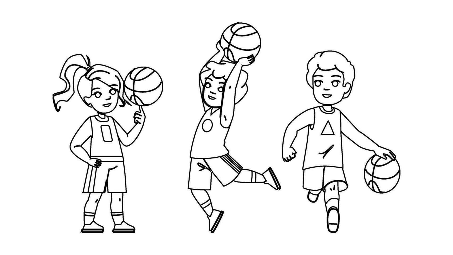 baloncesto niño vector