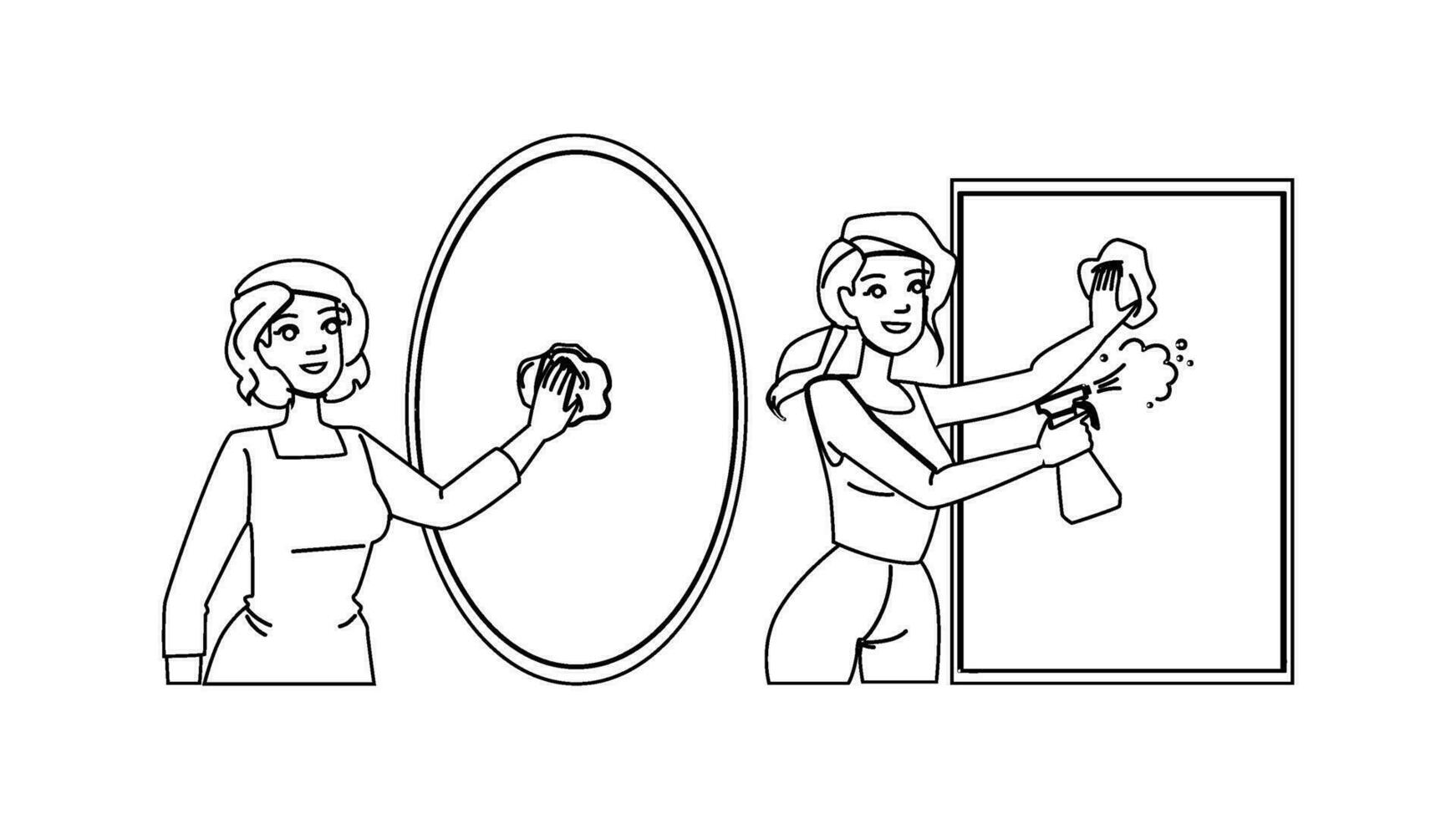 home cleaning mirror vector