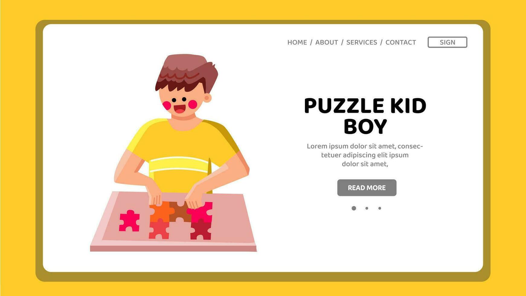 girl puzzle kid boy vector