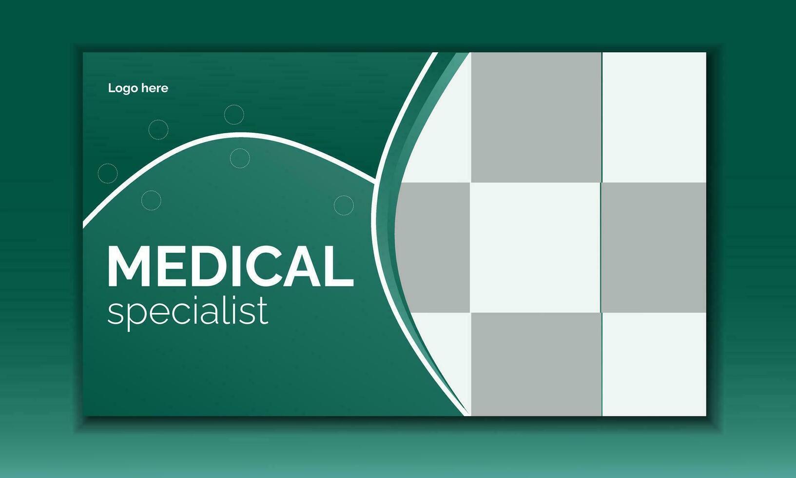 medical youtube thumbnail template Design vector