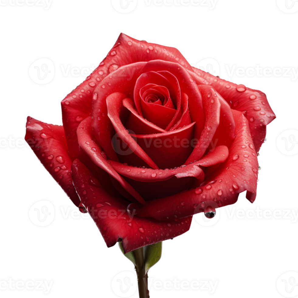 ai généré Rose fleur agrafe art ensemble rouge, jaune, blanc macro coup avec transparent Contexte pour la Saint-Valentin journée png