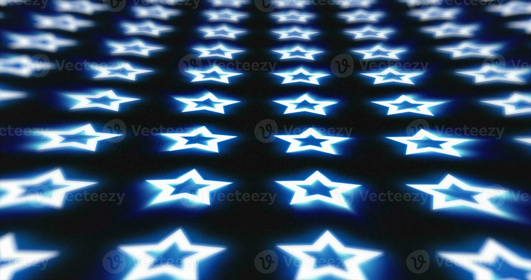 Abstract blue pattern of glowing geometric stars futuristic hi-tech black background photo