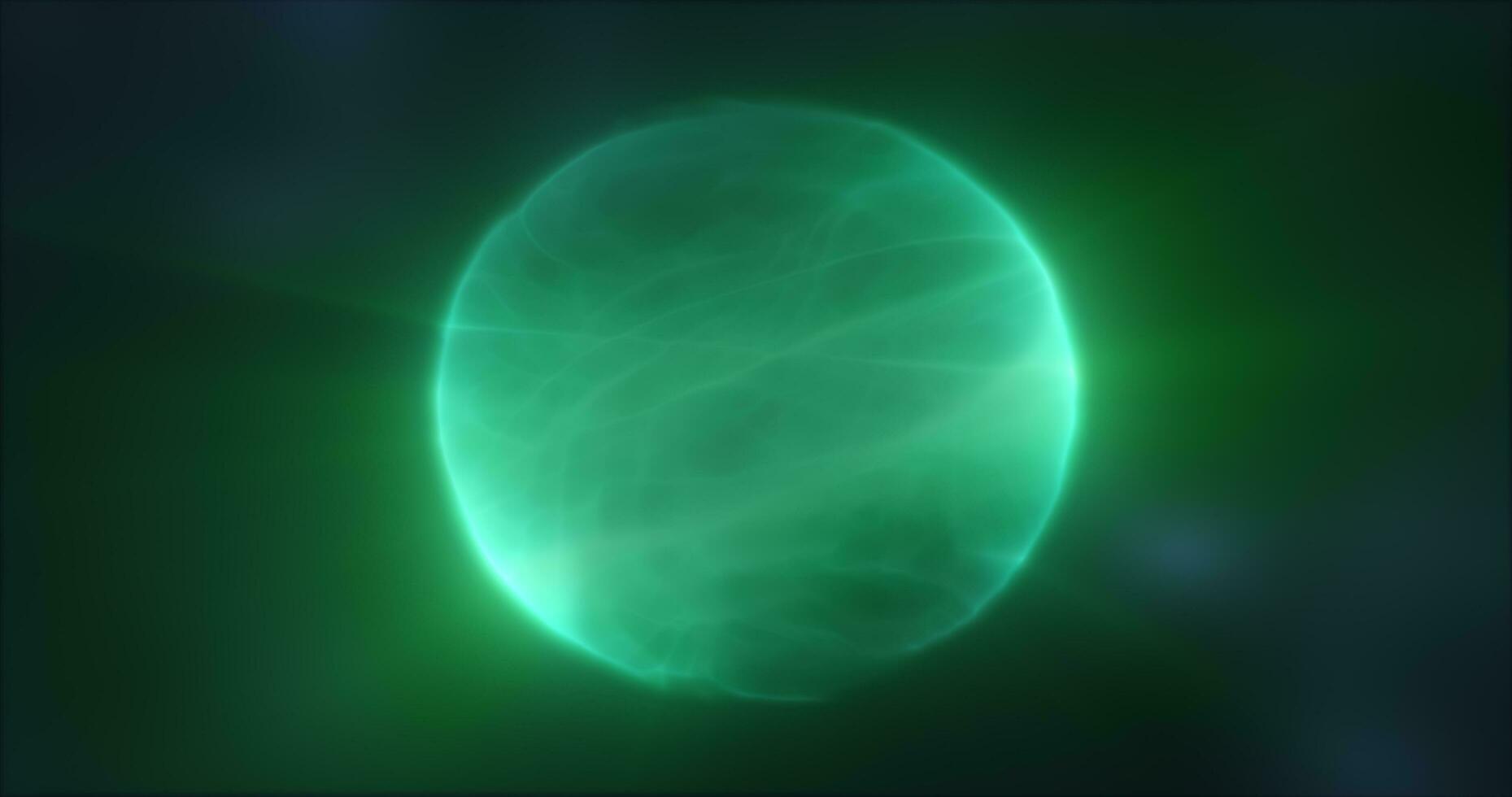 Abstract green energy sphere round glowing magical digital futuristic space background photo
