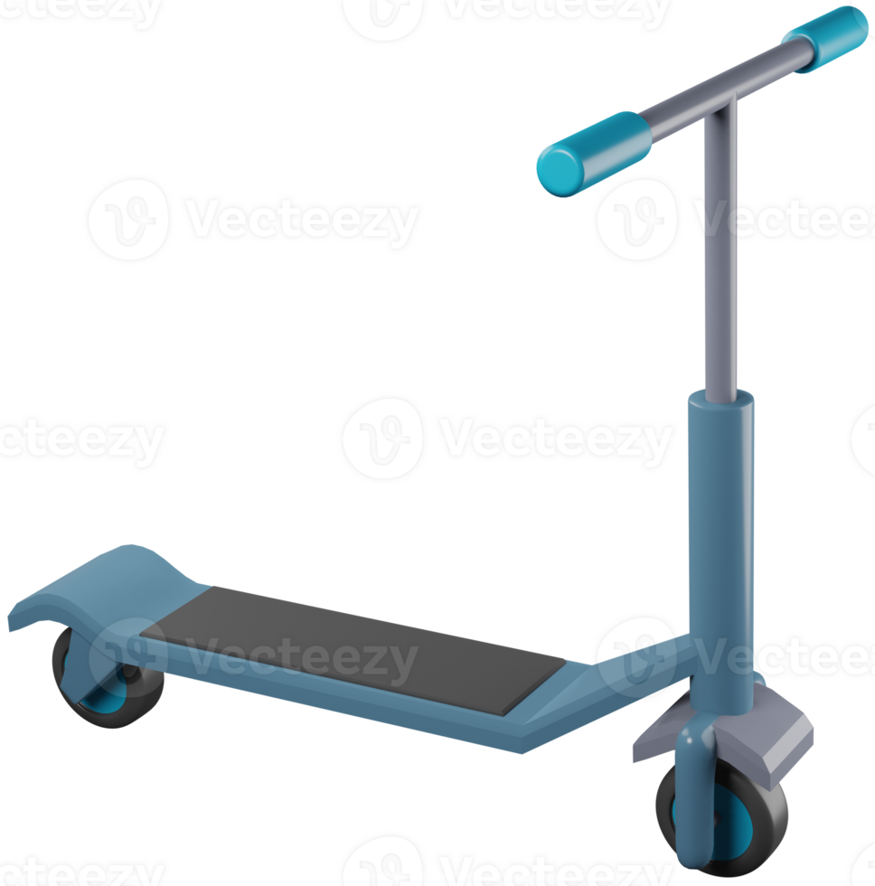 3d illustratie geven blauw scooter kinderen model- Aan wielen Aan transparant achtergrond png