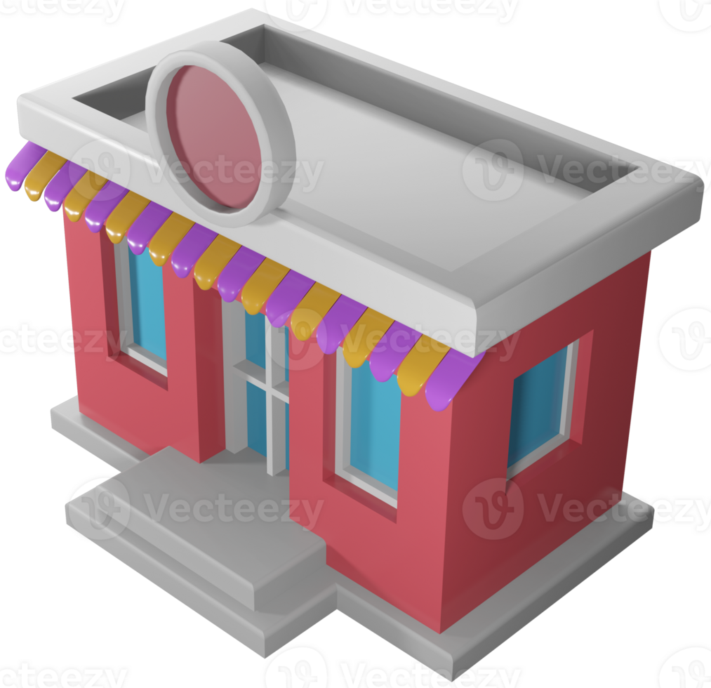 3D illustration render building layout pavilion or city office png