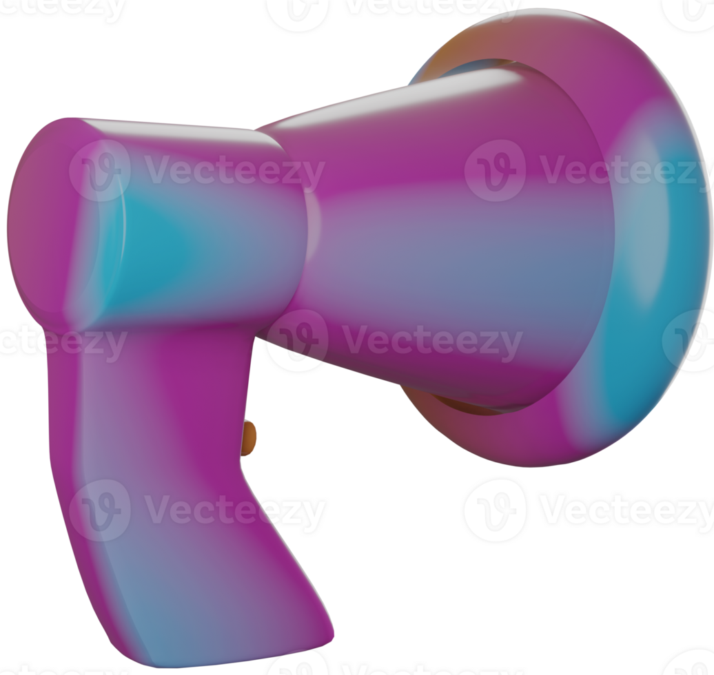 3D Illustration Render Loudspeaker Toy Multicolored Plastic On Transparent Background png