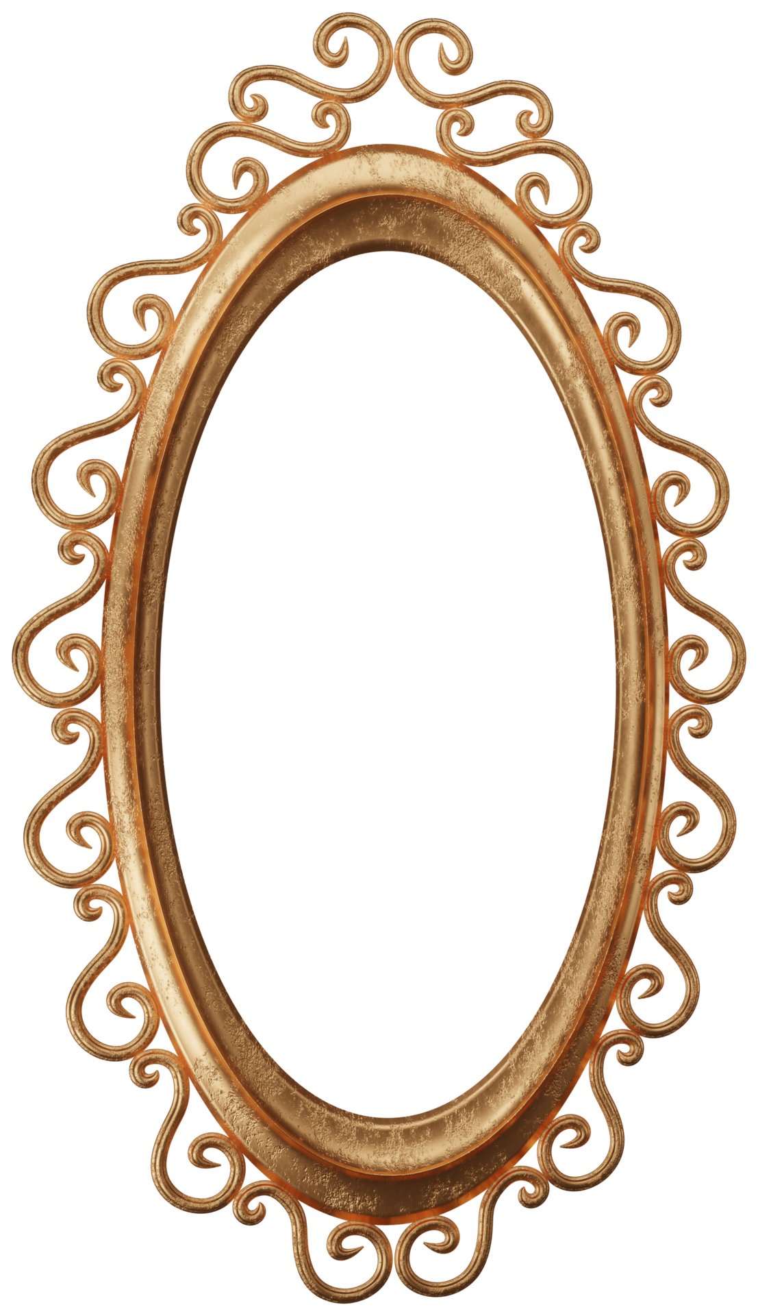 3d model oval gold openwork frame on transparent background 28153046 PNG