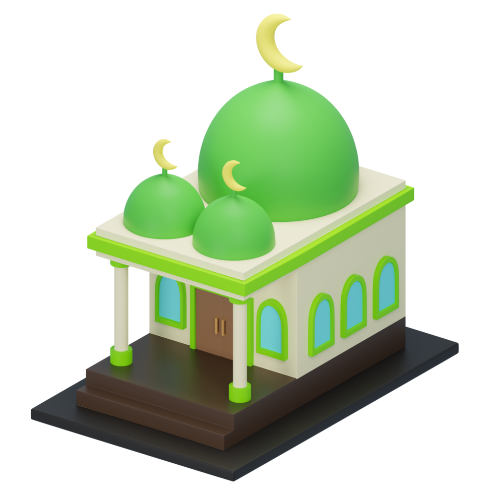 3D islamic mosque isometric png